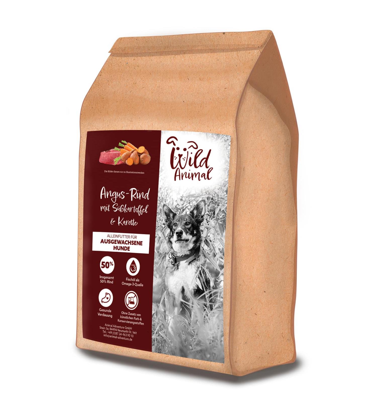 Wild Animal Premium Dry Dog Food Angus Beef with Sweet Potato and Carrot Grain Free Pack of 1 (1 x 2 kg) - Buy Online on GoSupps.com