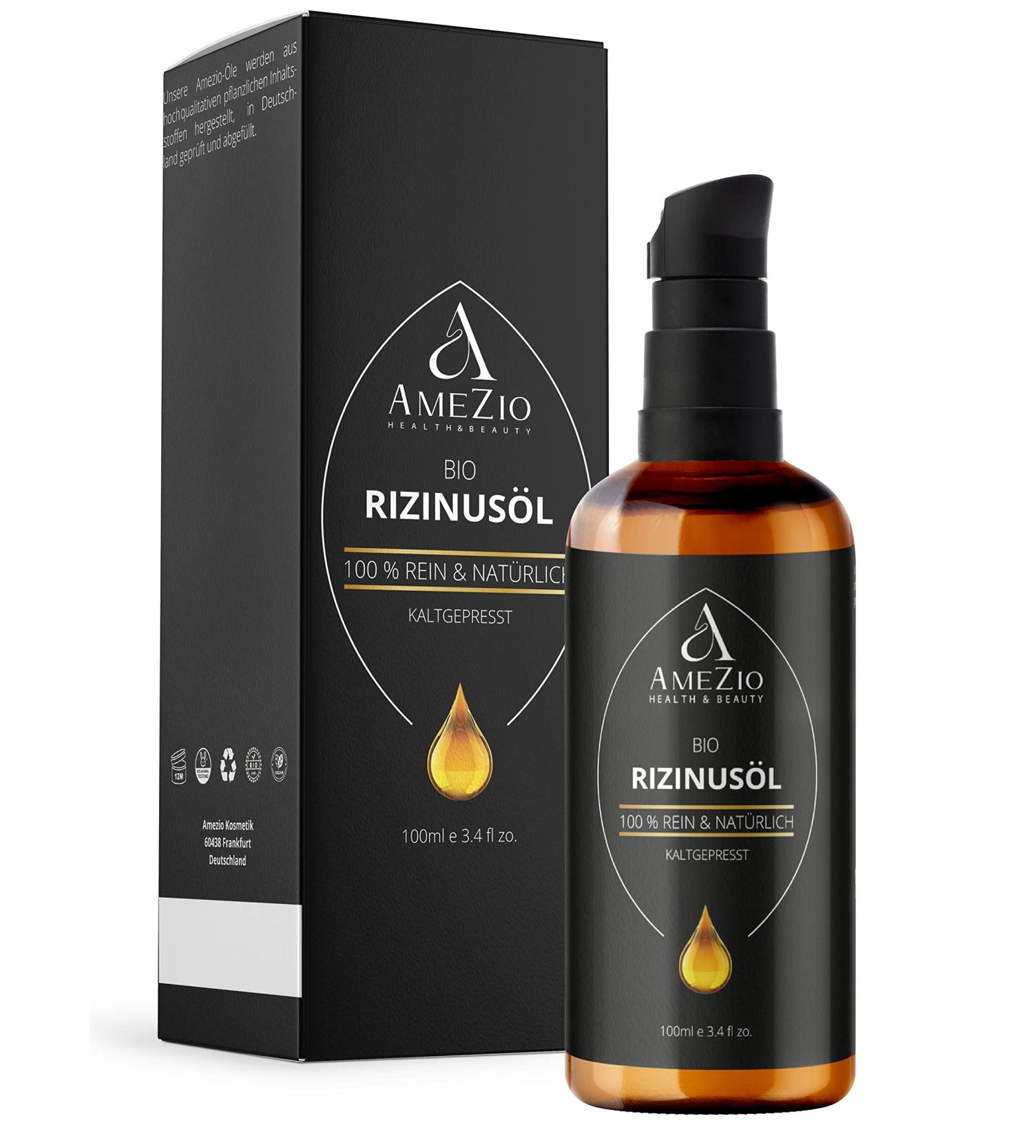 Organic Cold Pressed Castor Oil for Hair Face Body Skin I 100% Natural and Sustainable I Natural for Cosmetics I Skin Care I Vegan and Cruelty Free I 100 ml - Buy Online on GoSupps.com