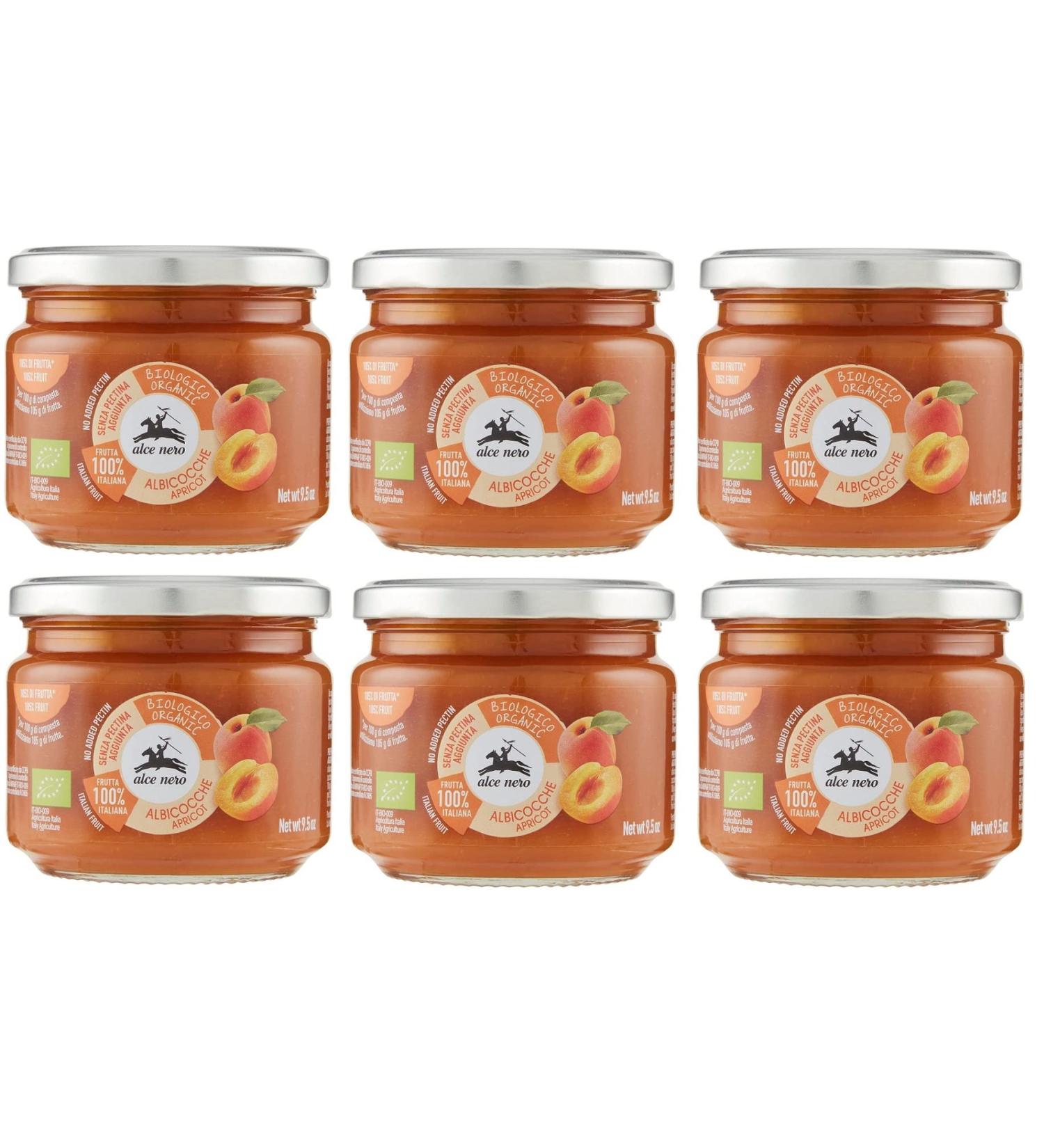 Alce Nero Organic Apricot Compound Lot of 6 organic apricot compote with organic Italian apricots 270 g - Buy Online on GoSupps.com