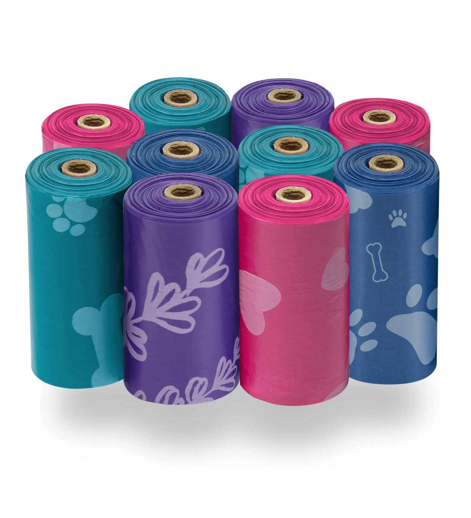 Best Pet Supplies Dog Poop Bags - 150 Leak Proof, Tear Resistant Bags for Outdoor Walking and Travel - Assorted Colors - Buy Online on GoSupps.com