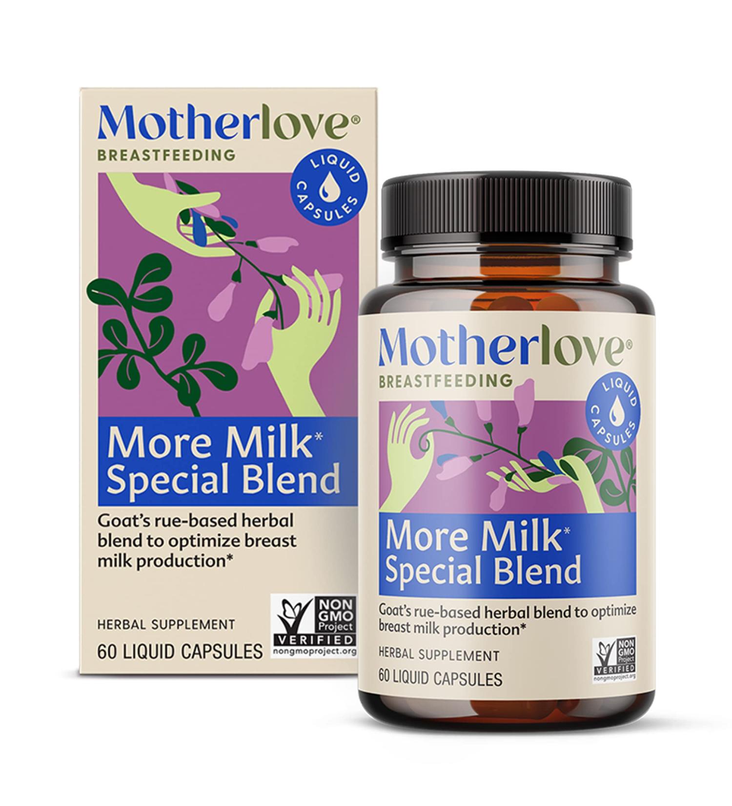Motherlove More Milk Special Blend 60 Liquid Caps - Herbal Lactation Supplement for Breast Milk Supply - Non-GMO, Organic, Vegan, Kosher - 60 Count - Buy Online on GoSupps.com
