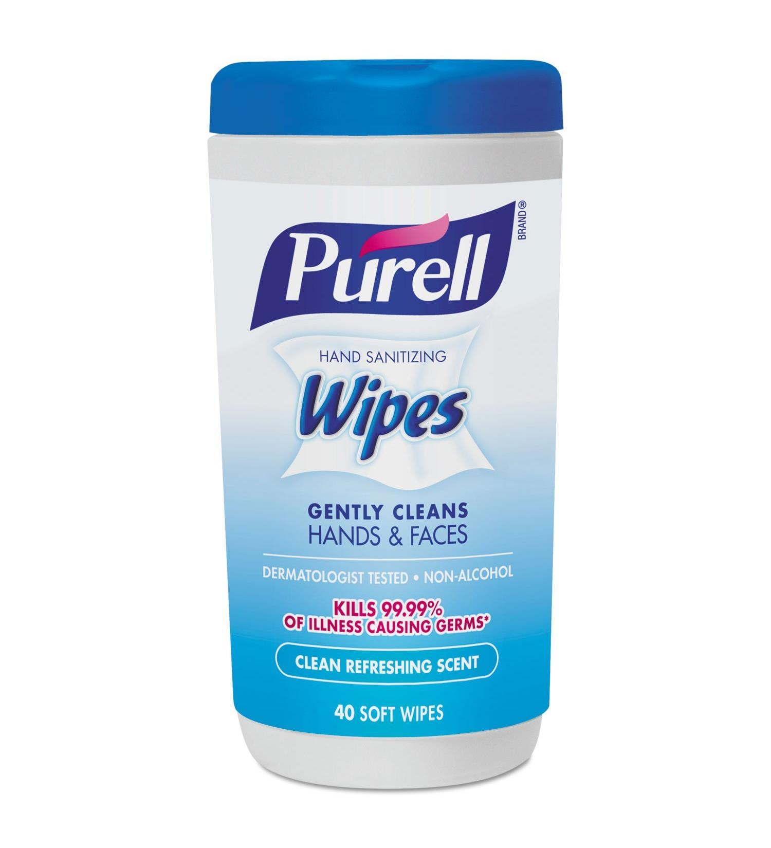 Purell Hand Sanitizing Wipes  Clean Refreshing Scent  (40/Canister  6/Carton)  1 Carton