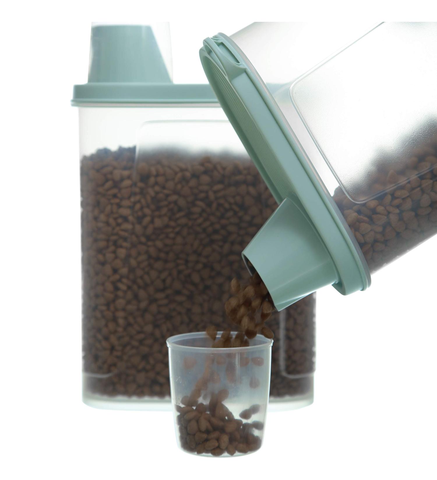 Citylife 2 PCS 2.5 LB Cat Food Storage Containers - Airtight Small Pet Dog Food Container with Measuring Cup & Pour Spout - Bird Dry Food Dispenser with Lid (2 Pack, Pea Green) - Buy Online on GoSupps.com