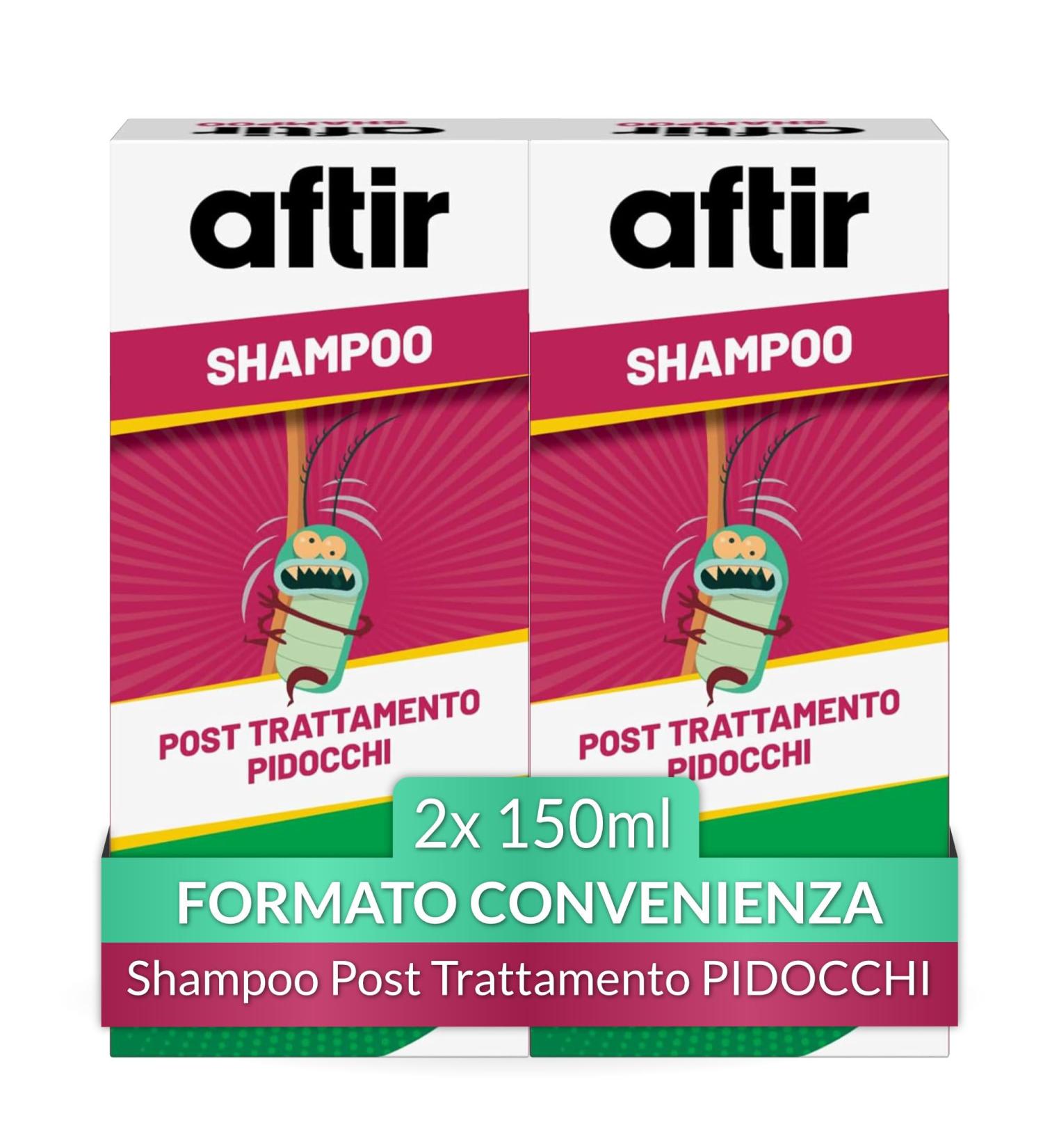 Aftir Aftir Post-Treatment Shampoo for Lice and Parasites Soothing Action Anti-itch 2 boxes of 150 ml