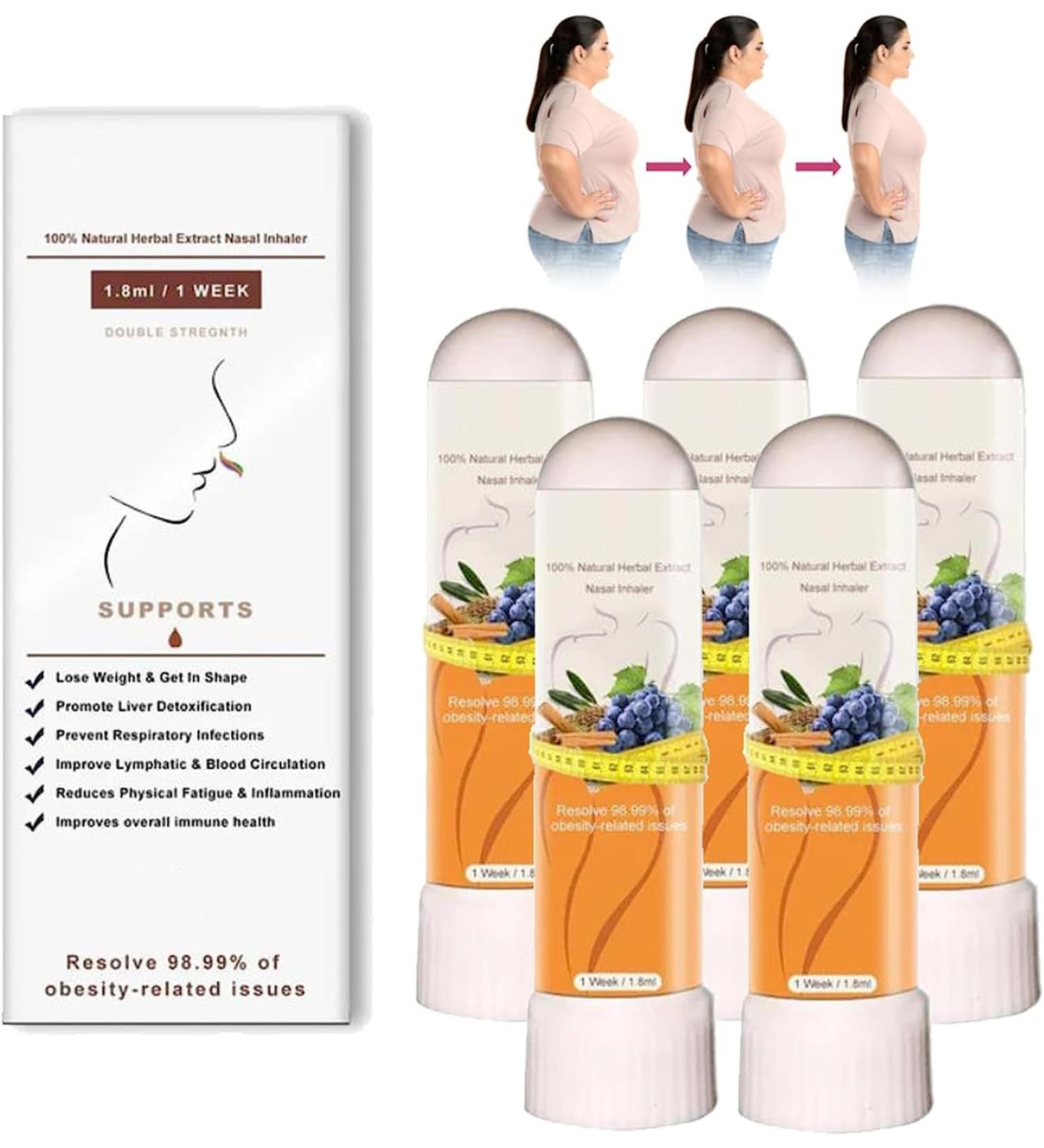 ExqST Aromatherapy Nose Inhaler for Weight Loss & Body Shape - 5 Pack Essential Oil Inhalators for Lymphatic Support - Buy Online on GoSupps.com