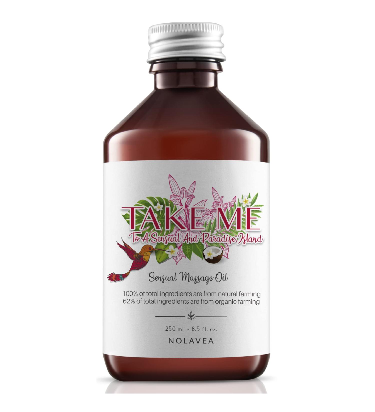 Sensual Massage Oil 250ml | High-Quality Body Oil with Monoi Castor Coconut & Vanilla | Made in France - Buy Online on GoSupps.com