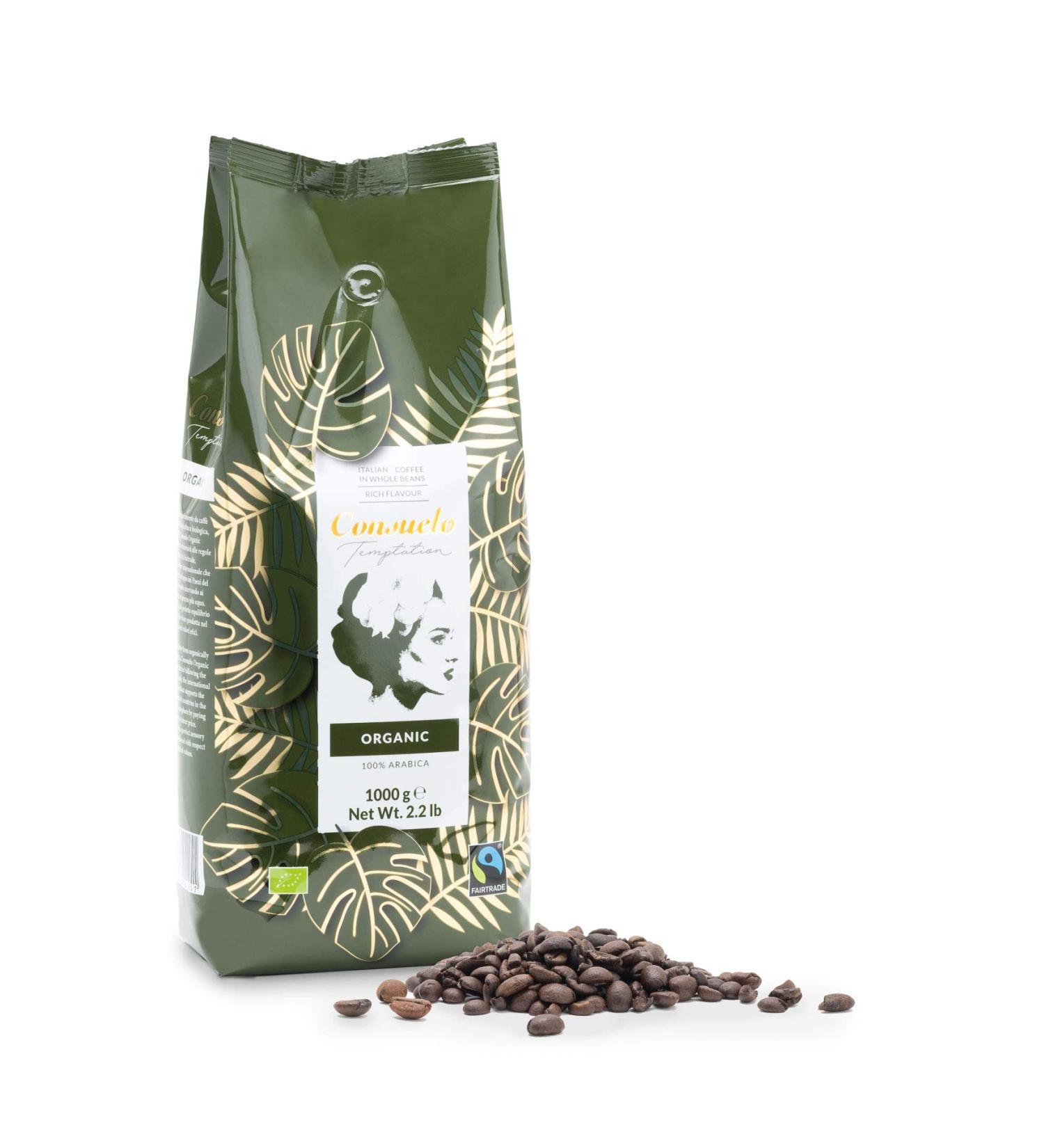Consuelo "Organic" Whole Bean Coffee Medium Roast Fairtrade 100% Arabica 1KG Roasted in Italy  - Buy Online on GoSupps.com