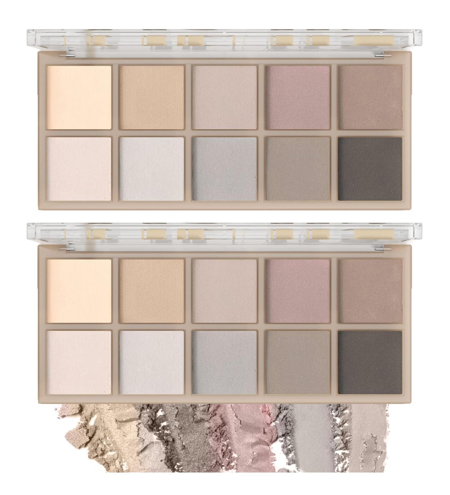 10 Colors Eyeshadow Palette Matte Nude Eye Makeup Palette Ultra-Blendable Long Lasting High Pigmented Waterproof Nudes Neutral Smooth Eye Shadow Palette for Women Natural Charming Looking #04 2Pcs - Buy Online on GoSupps.com