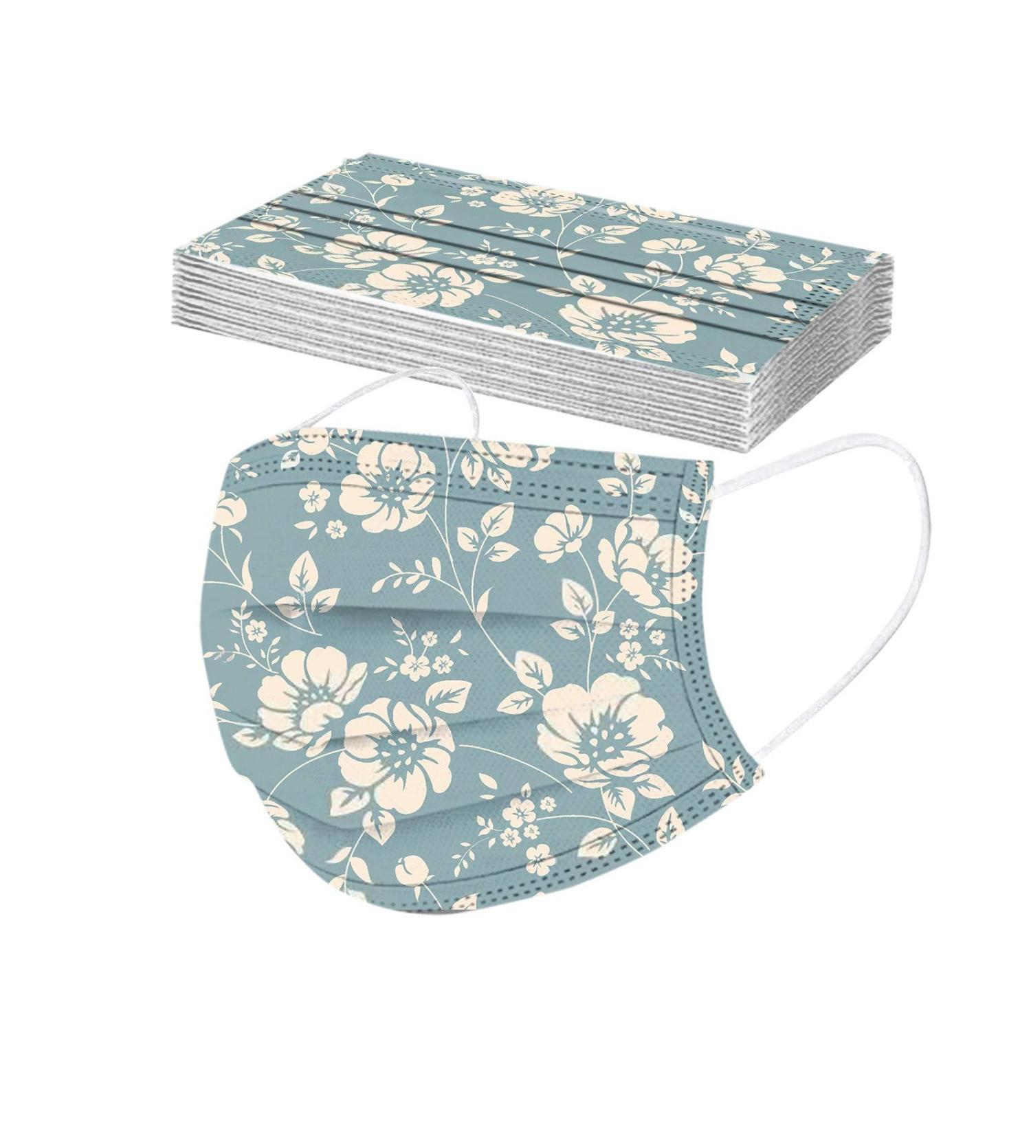 Lulupi 10-Pack Flower Motif Adult Mouth & Nose Protection | Elegant Breathable Masks with Necklace for Women - Buy Online on GoSupps.com