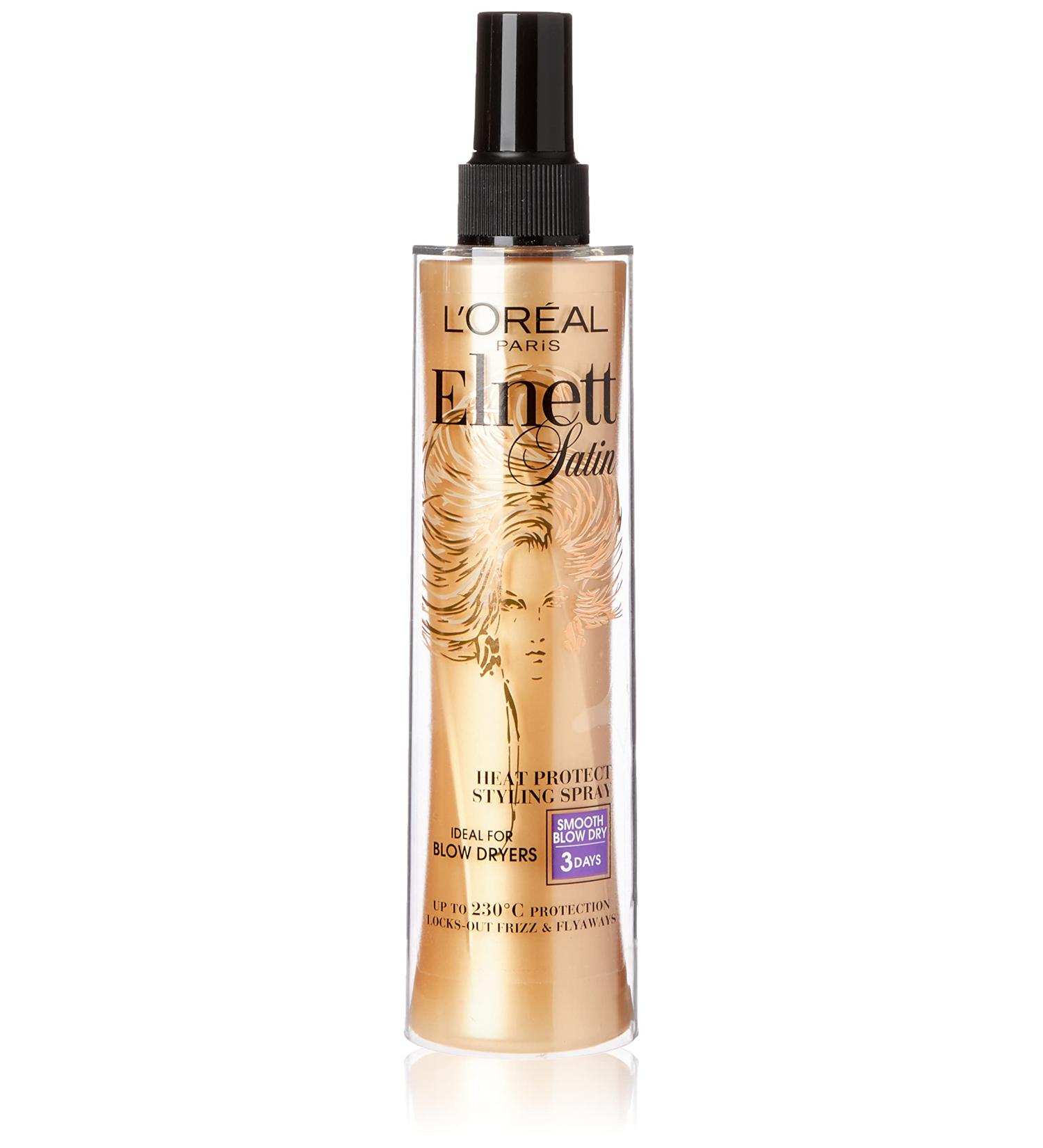 L'oreal Elnett Satin 170ml Heat Protect Styling Straight Hair Spray - Buy Online on GoSupps.com