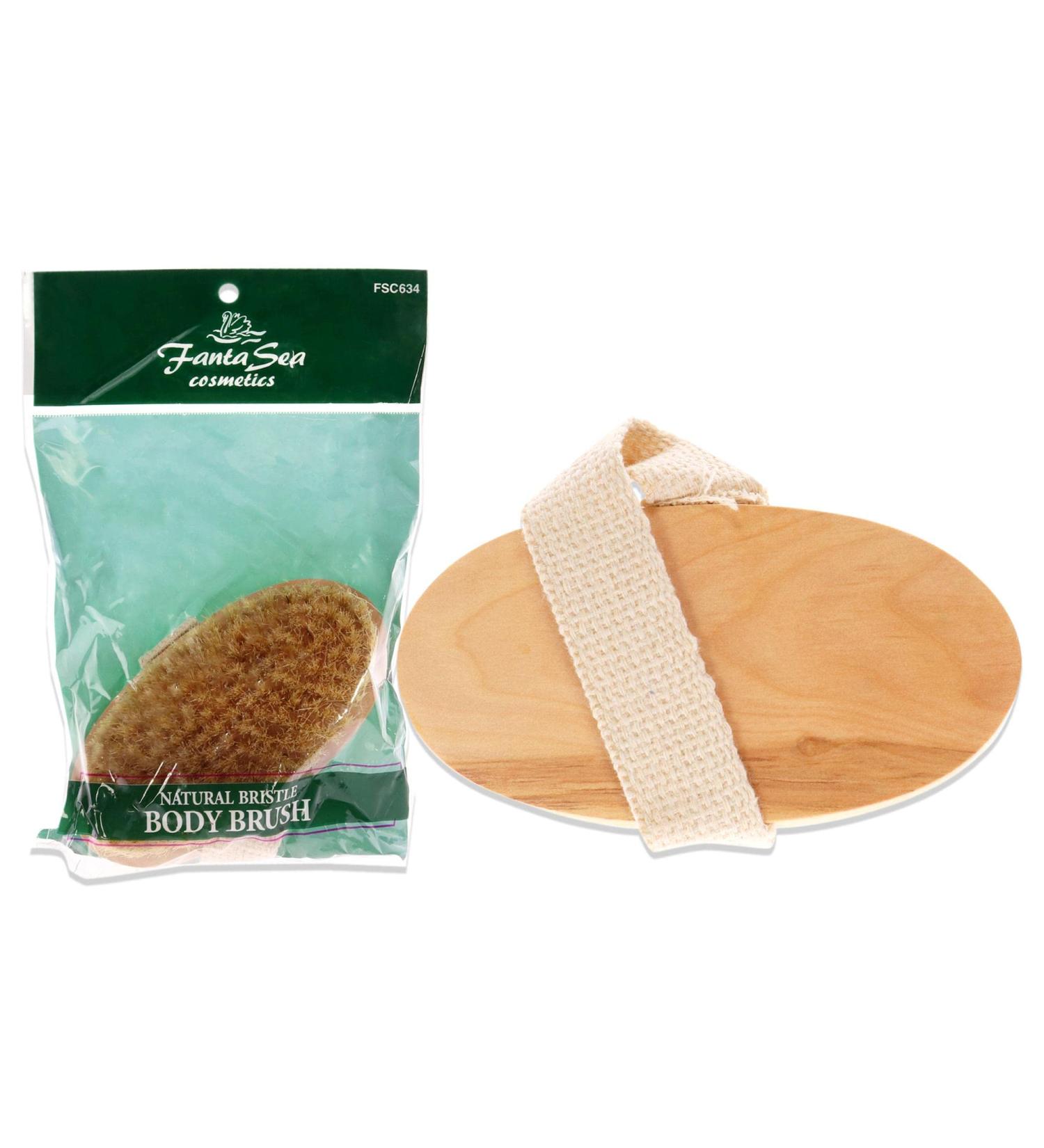 Fantasea Natural Bristle Body Brush - Exfoliating Shower Brush for Smooth Skin - Buy Online on GoSupps.com