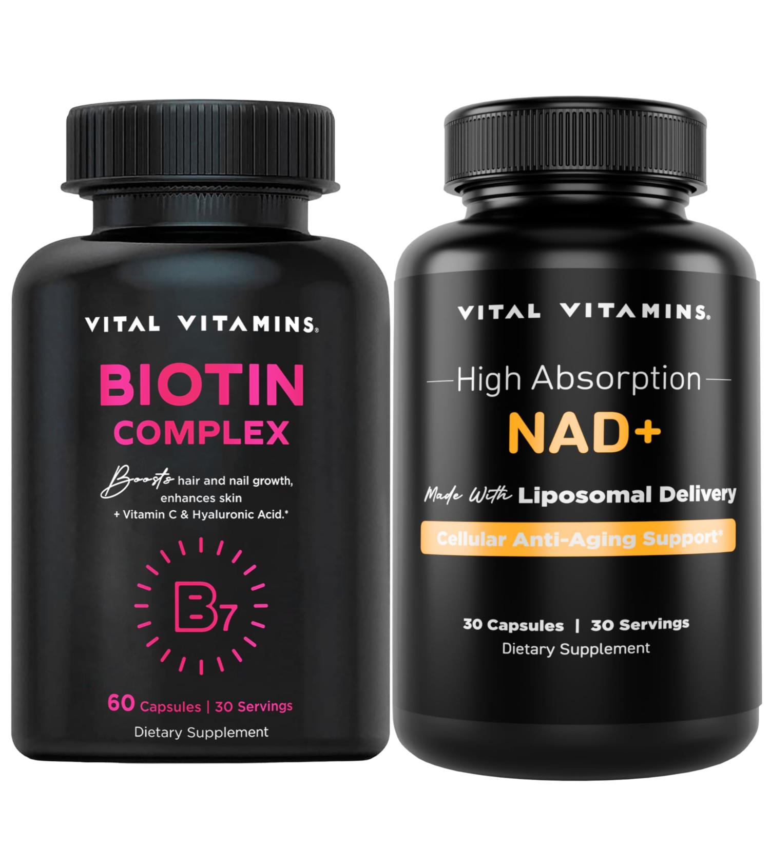 Vital Vitamins Biotin Complex Capsules + NAD+ Supplement - Buy Online on GoSupps.com