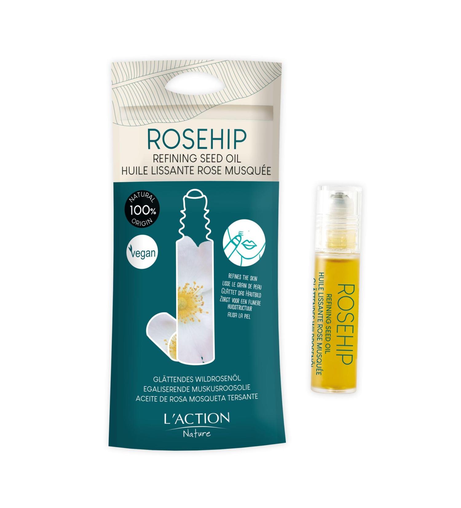 L Action Paris Rosehip Refining Seed Oil - Nourishing Natural Face Oil for Blemish Improvement & Skin Hydration (10ml - Buy Online on GoSupps.com