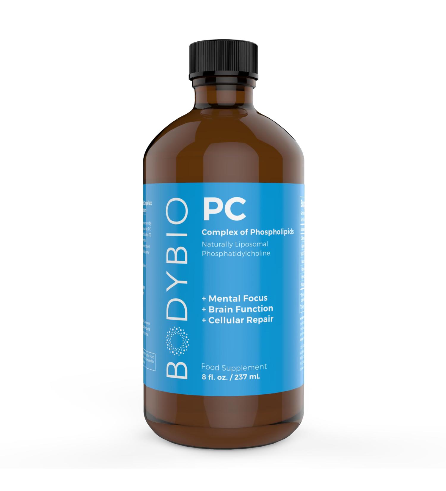 BodyBio PC Phospholipids & Flaxseed Oil Liquid | Liposomal High Absorption | 8 oz (198ml) - Buy Online on GoSupps.com