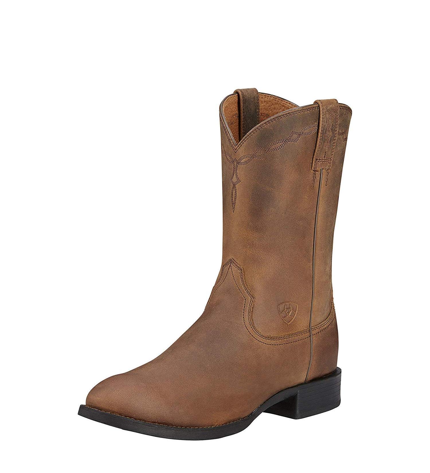 Ariat Heritage Roper Western Boots - Men's 12 Distressed Brown Leather Country Boot - Buy Online on GoSupps.com