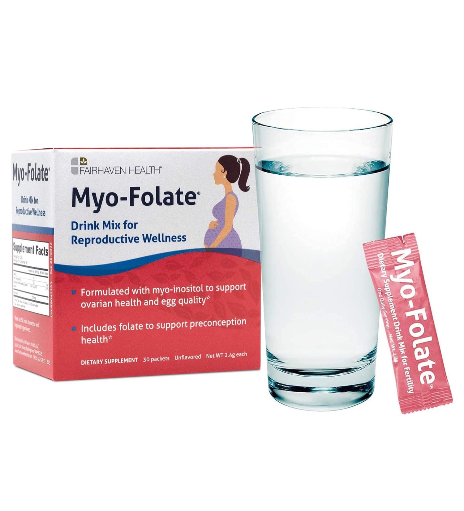 Fairhaven Health Myo-Folate Drink Mix - Unflavored 30 Packets for Reproductive Wellness - Buy Online on GoSupps.com