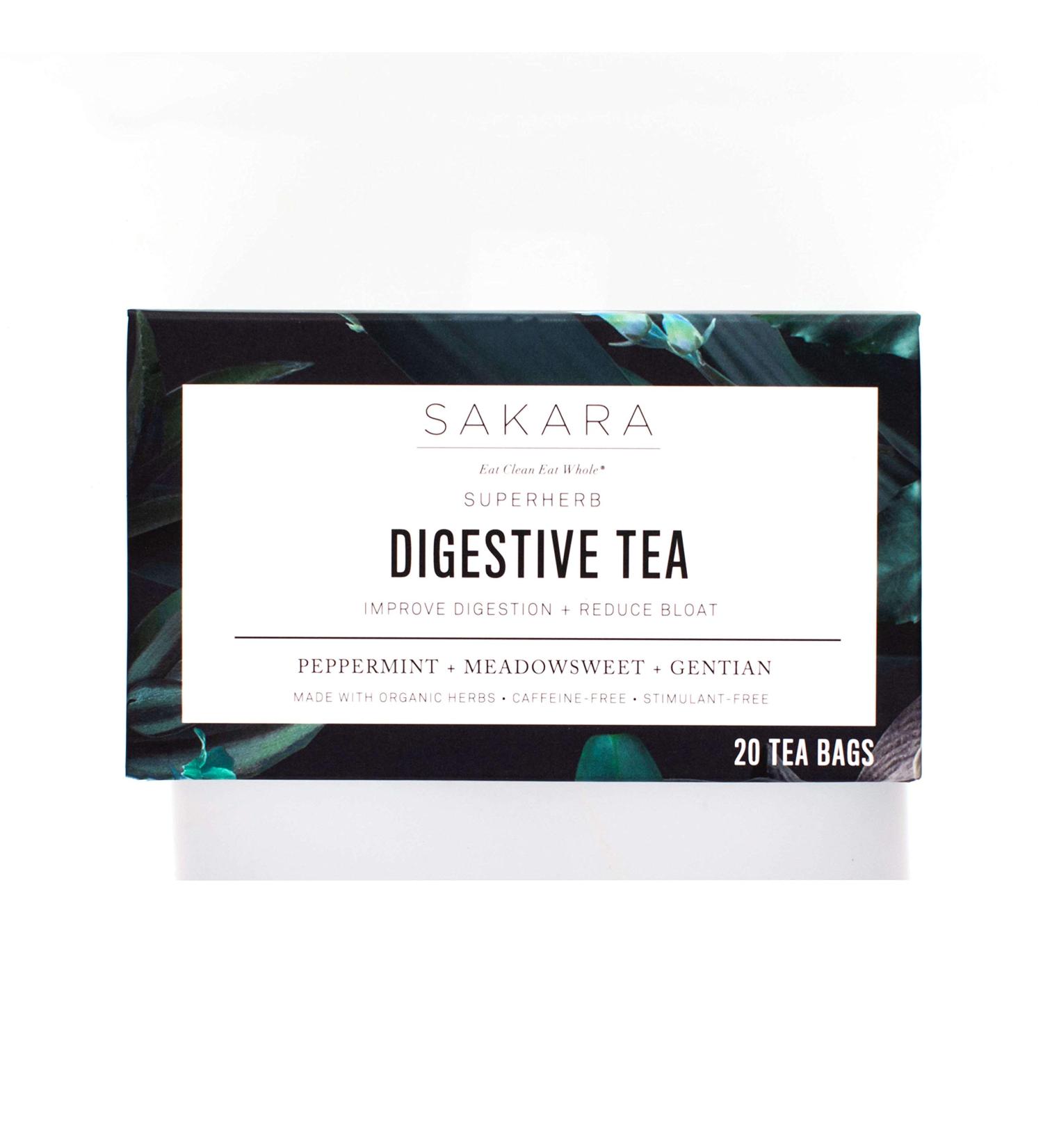Sakara Superherb Herbal Tea - Digestive Support | 20pk | Detox Metabolism & Boost Immunity | Caffeine-Free & Naturally Sweet - Buy Online on GoSupps.com