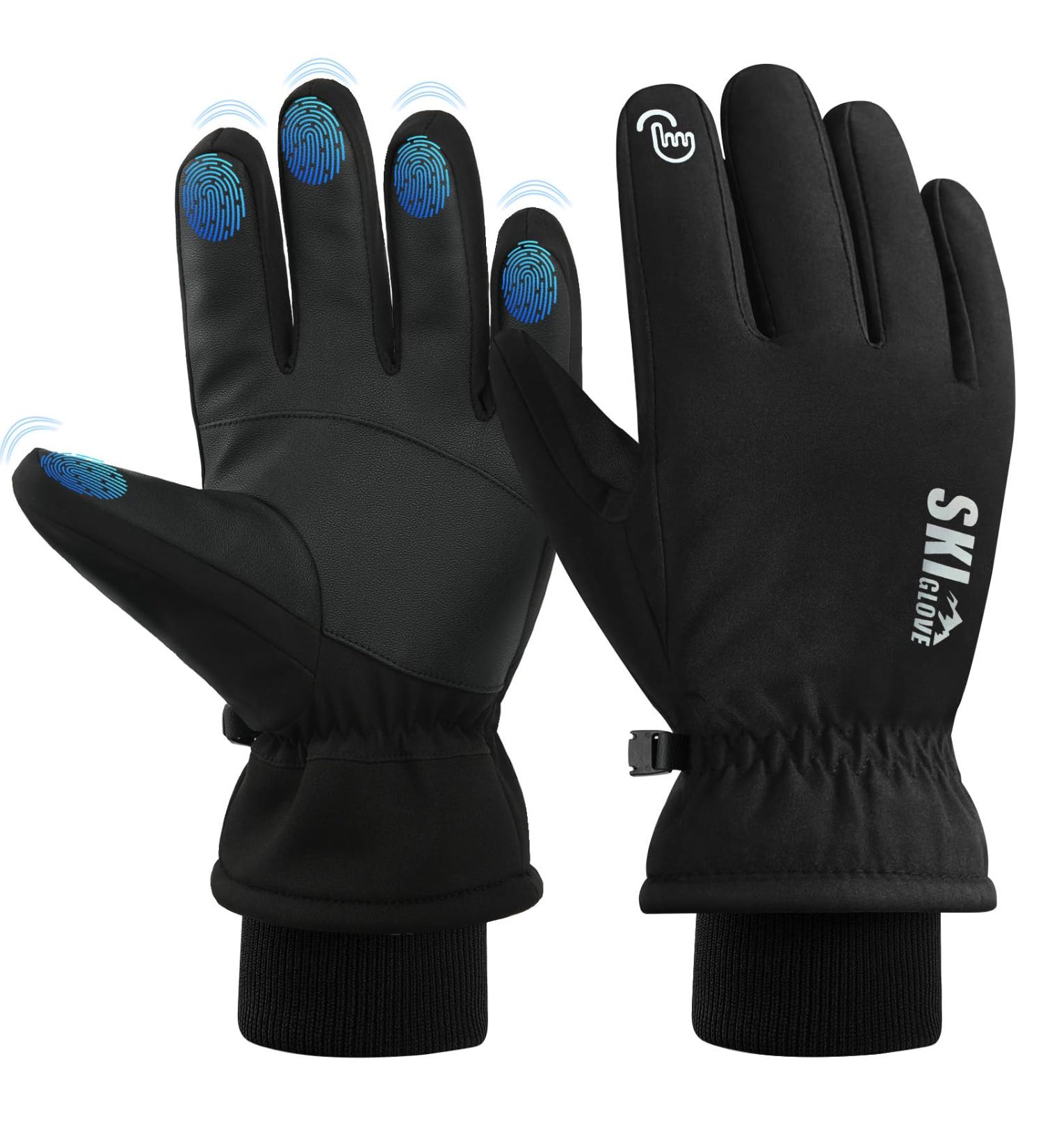 Zenuta Waterproof Ski Gloves for Men & Women - Warm Winter Gloves with 5-Finger Touchscreen & Bicycle Use - Perfect for Cold Weather Activities - Buy Online on GoSupps.com