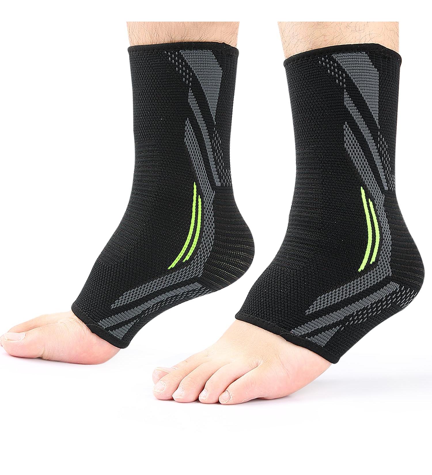 Ankle Support Brace for Women & Men | Compression Sleeve for Plantar Fasciitis & Sprained Ankle Relief | Medium - 1 Pair - Buy Online on GoSupps.com