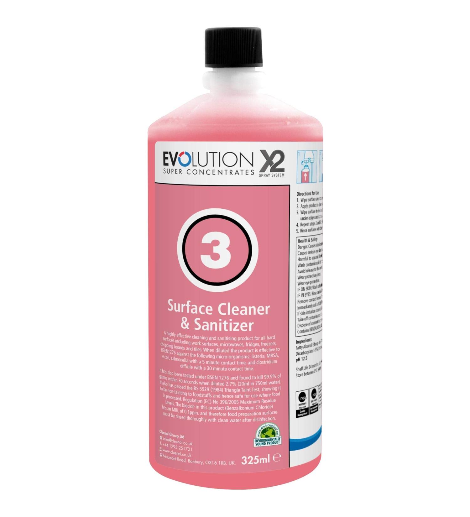 Cleenol Evolution X2 Surface Cleaner & Sanitizer - 4x325ml