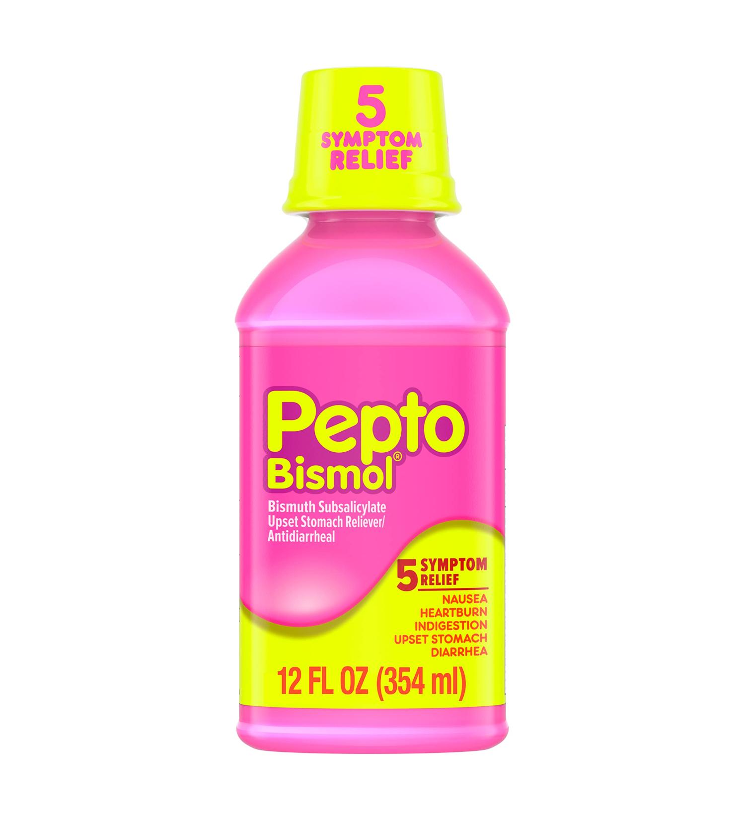 Pepto Bismol Liquid 12 oz - Nausea, Heartburn, Indigestion, Upset Stomach & Diarrhea Relief - Original Flavor - Buy Online on GoSupps.com