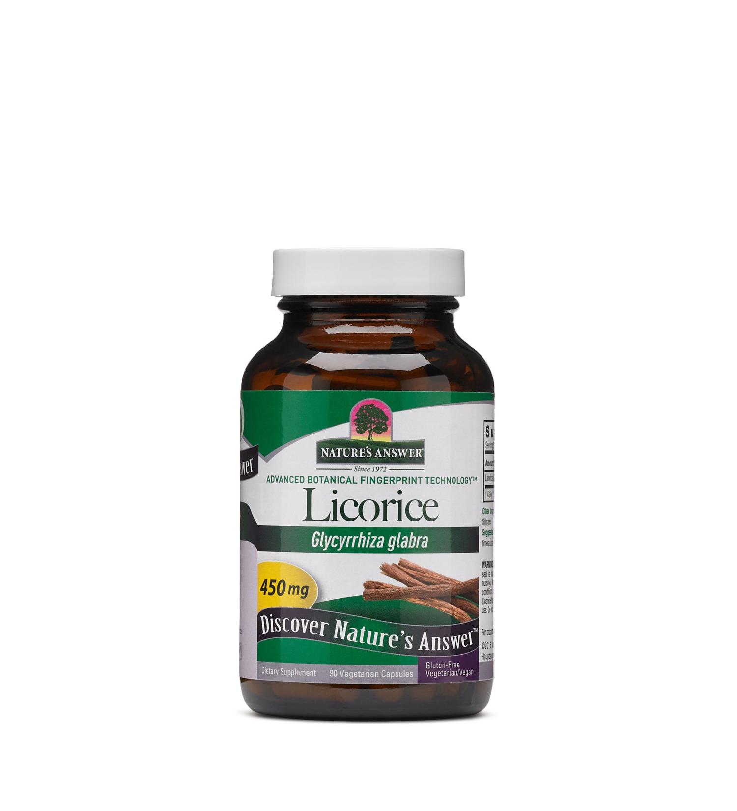 Nature's Answer Licorice Root 90 Capsules - Digestive Immune and Respiratory Support - Vegetarian Vegan Gluten Free Kosher Licorice Root Capsules - Supports Skin