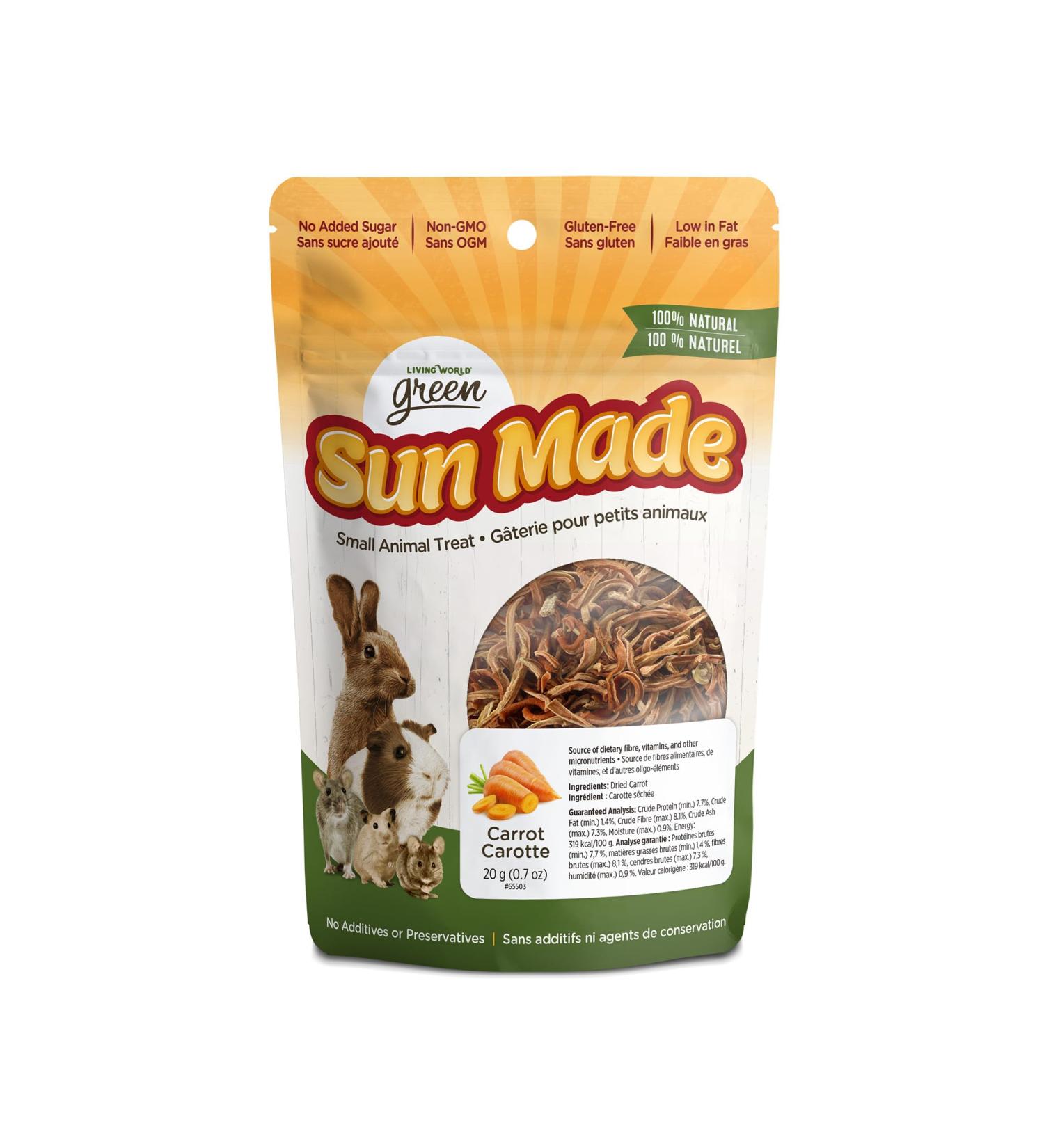 Living World Green Sun Made Small Animal Treats - Carrot - 20 g (0.7 oz) - Buy Online on GoSupps.com