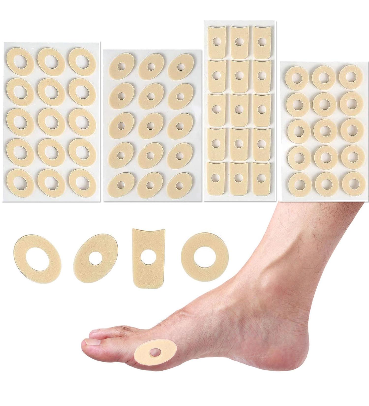 WHALE Corn Cushions for Feet - 60 Soft Latex Foam Pads for Bunion & Callus Relief | Anti-Friction Self-Adhesive Toe Pain Relief - Buy Online on GoSupps.com