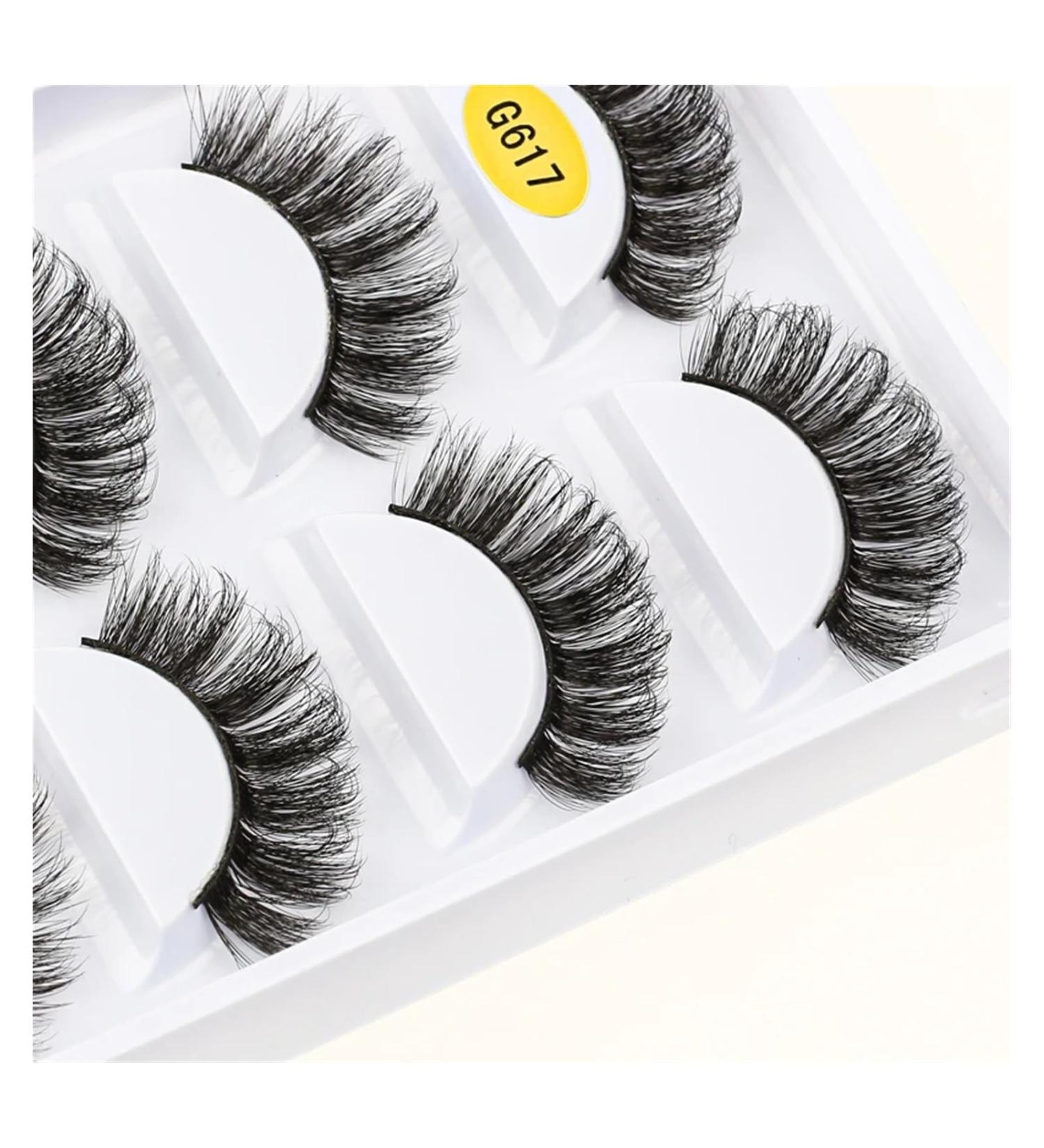 UAMOU 2/20/100 Boxes Mink Lashes Eyelashes 5 pairs Natural Curly Fake Eyelashes Thick Maquiagem Lash Extension Makeup Tools Cheerfully (Color : 5 pairs G617 Size : 20 boxes) - Buy Online on GoSupps.com