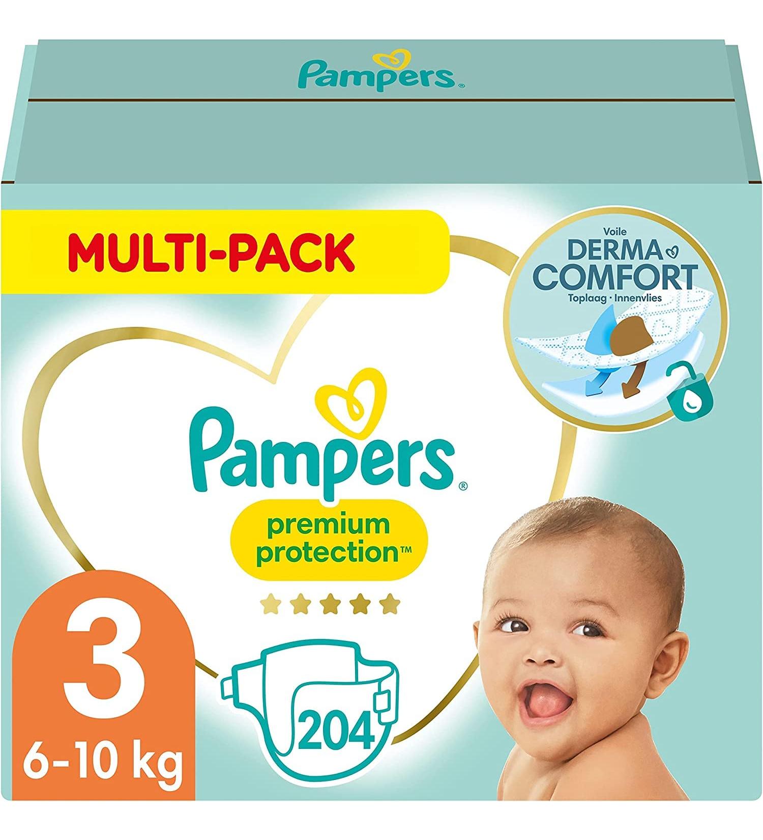 Pampers Baby Diapers Size 3 (6-10kg) Premium Protection Midi 204 Pieces Old Version Size 3 (204 Pieces) OLD