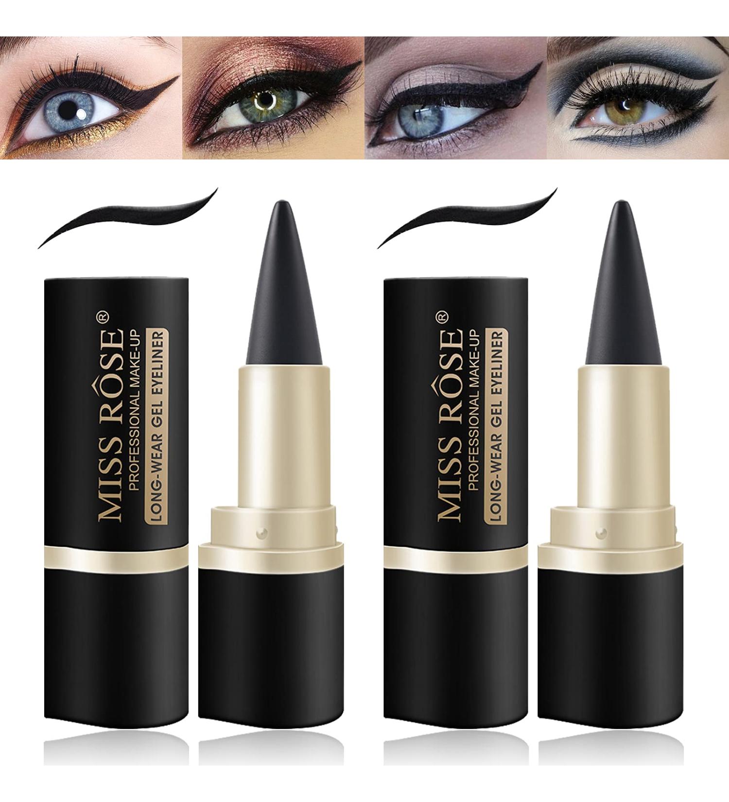 LOKFAR 2 Pcs Black Gel Eyeliner Set - Smudge Proof & Waterproof Matte Black Eye-liner Pencil for Women - Buy Online on GoSupps.com