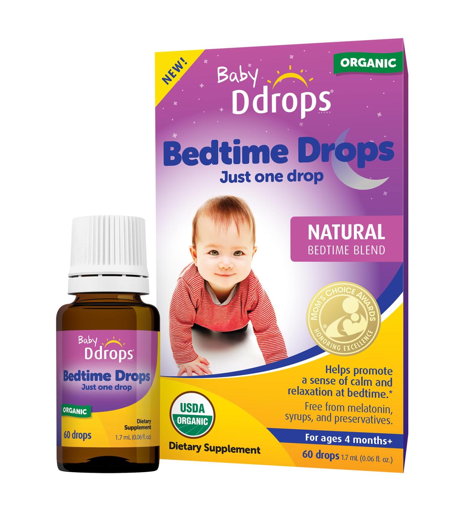 Ddrops Baby Bedtime Drops for Babies Organic Liquid Drops for Calming Bedtime Routines 60 Count - Buy Online on GoSupps.com