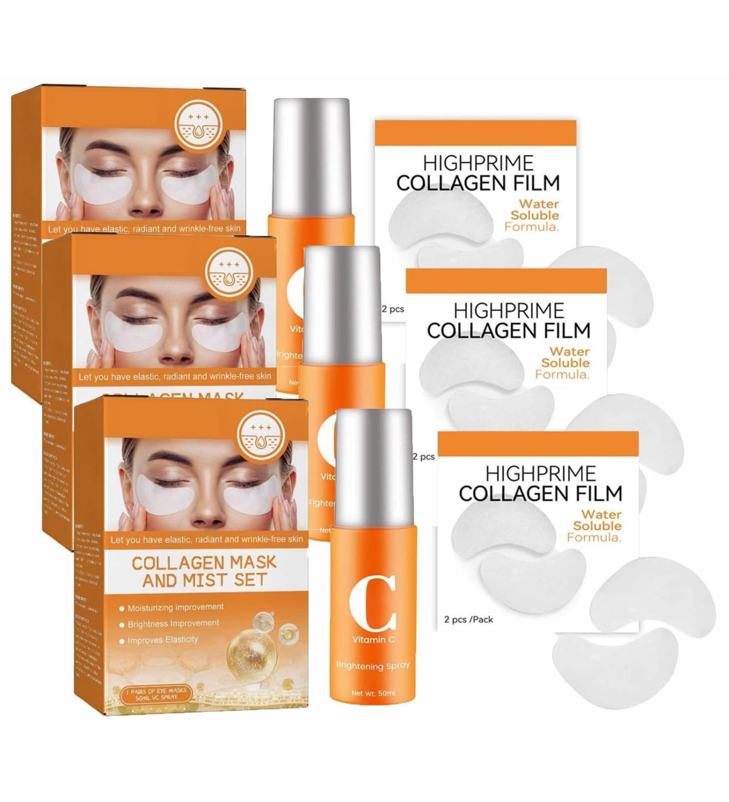Korean Technology Soluble Collagen Film | Highprime Collagen Film & Mist Kit | Collagen Film & Mist Kit High Prime Collagen Film Face Mask for All Skin Types (3Set) - Buy Online on GoSupps.com