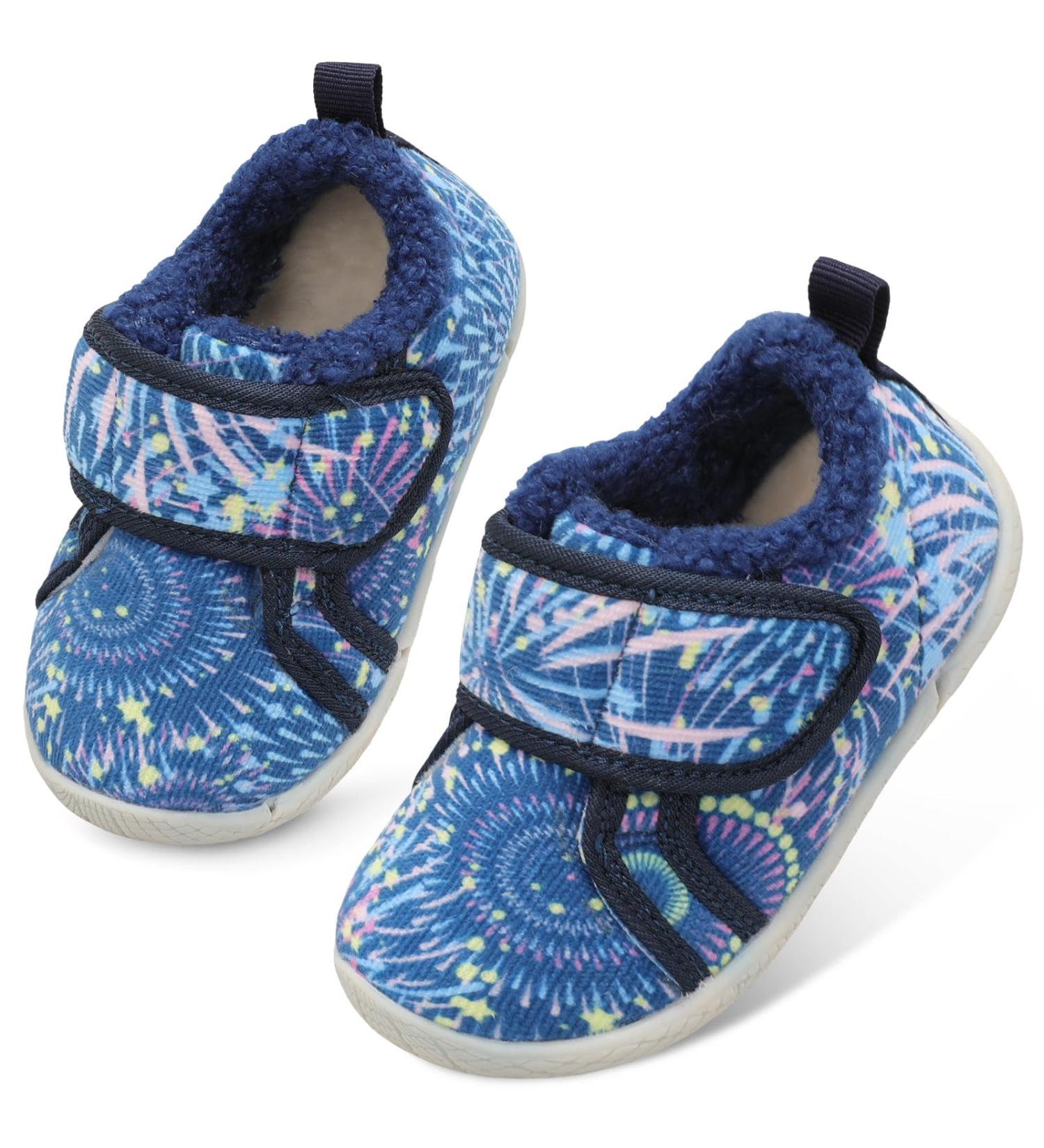 JOINFREE Baby Girl First Walking Shoes Anti-Slip Plush Boys Slipper Cozy Toddler 6.5/7 UK Blue - Buy Online on GoSupps.com