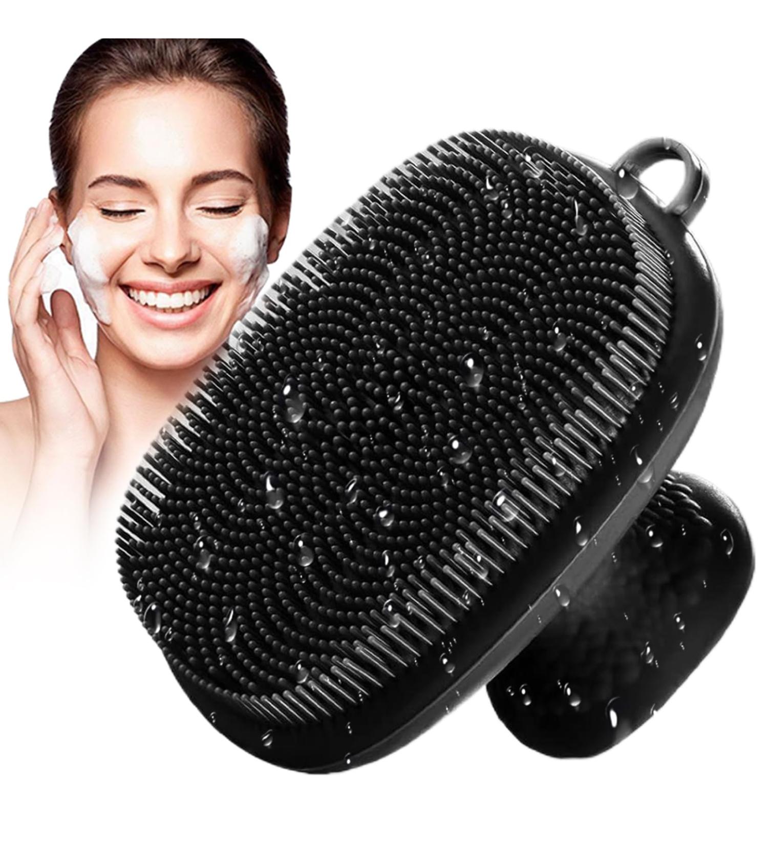 Silicone Face Scrubber Soft Face Brush Manual Facial Scrubber Exfoliator Waterproof Facial Cleansing Brush Non Slip Face Brush with Handle - Buy Online on GoSupps.com