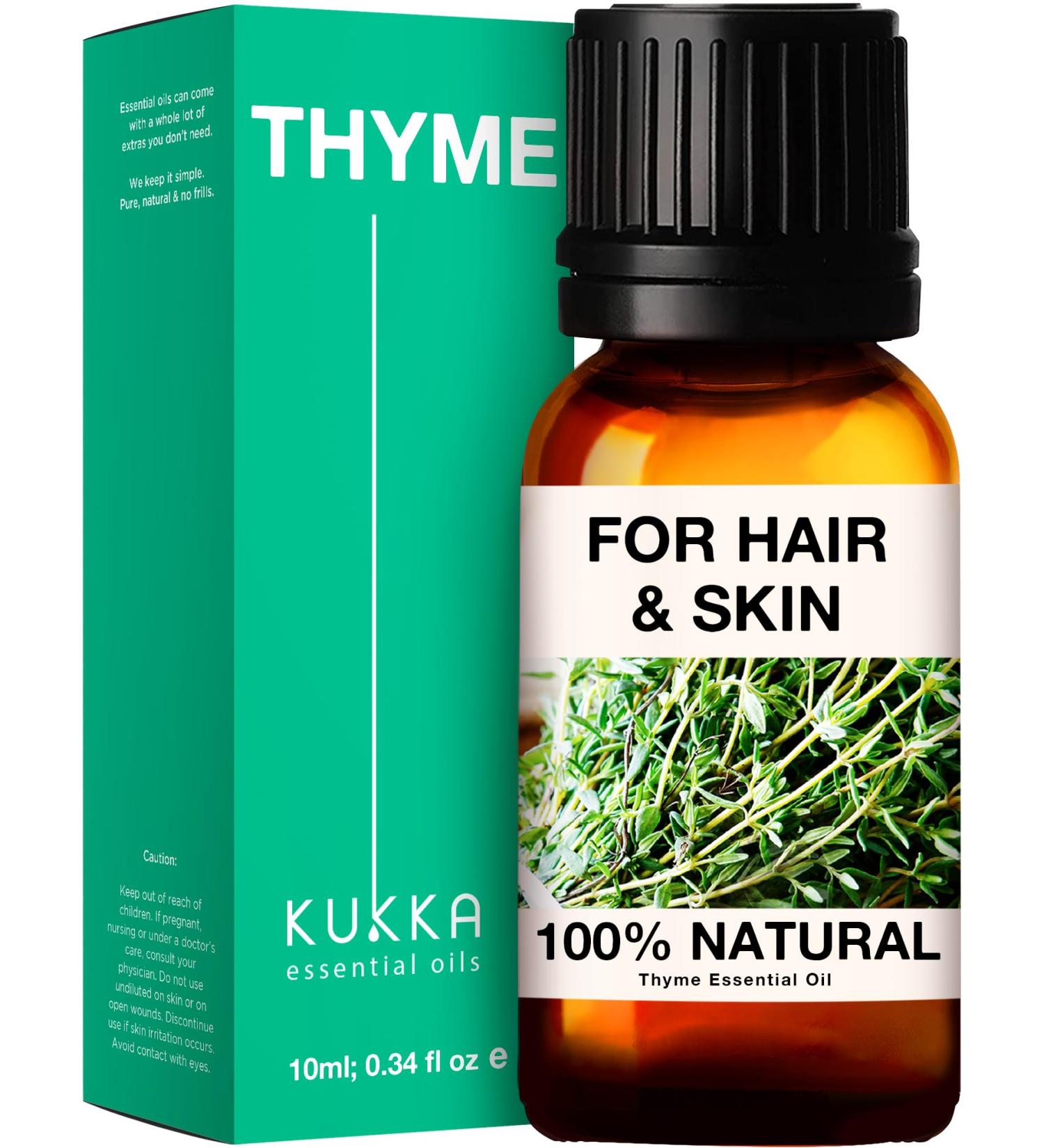 Kukka Thyme Essential Oil 10ml - 100% Natural for Hair, Skin & Diffuser - Buy Online on GoSupps.com