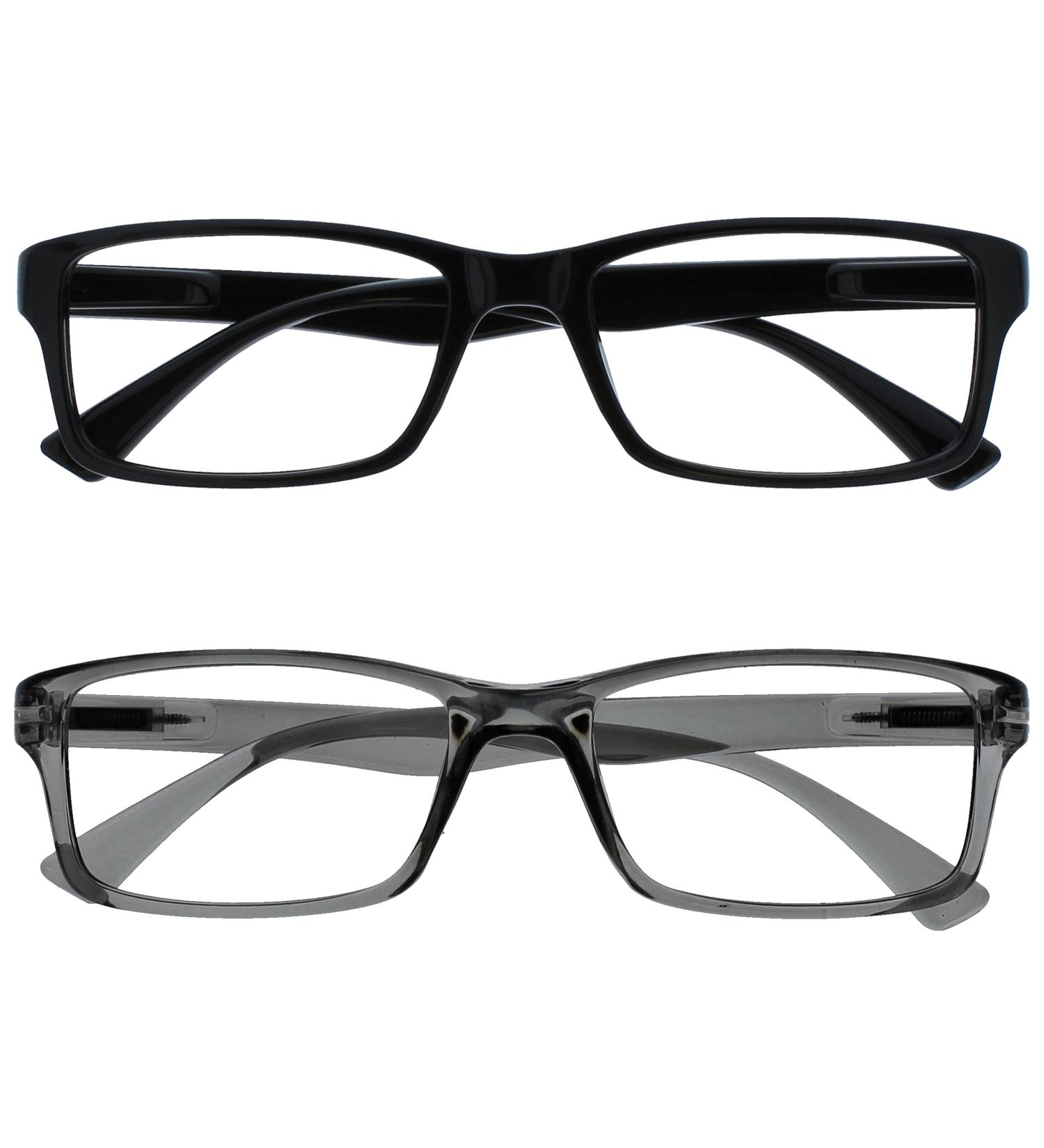 Buy Pack of 2 Short-Sighted Glasses for Men & Women - Black/Grey MM92-17 -2.00 | International Shipping - Buy Online on GoSupps.com