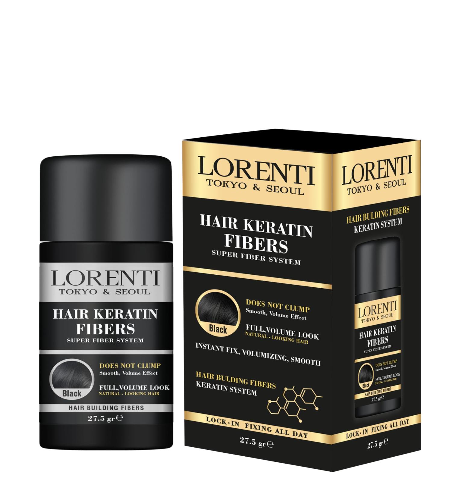 LORENTI TOKYO & SEOUL Keratin Hair Fibers | No Clump Full Volume | Nourishing Black Hair Pomade Fiber - International Shipping - Buy Online on GoSupps.com