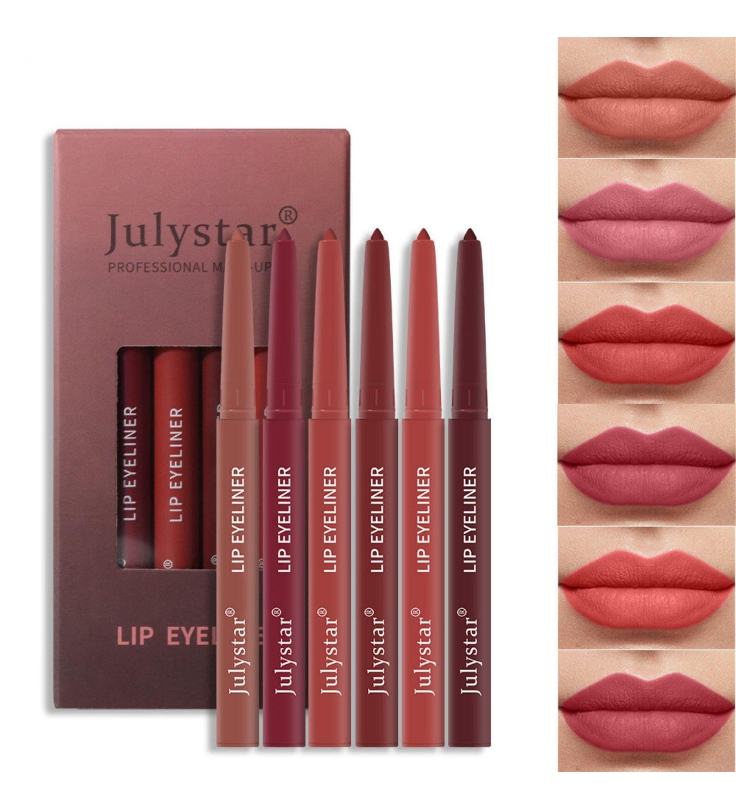 6 Couleurs Ensemble de Crayon L vres Mat Rose Extensible Lip Liner Onctueux et Cr meux Longue Dur e et Imperm able Crayon a Levre Pencil set Natural Lipliner Rose mat rouge - Buy Online on GoSupps.com