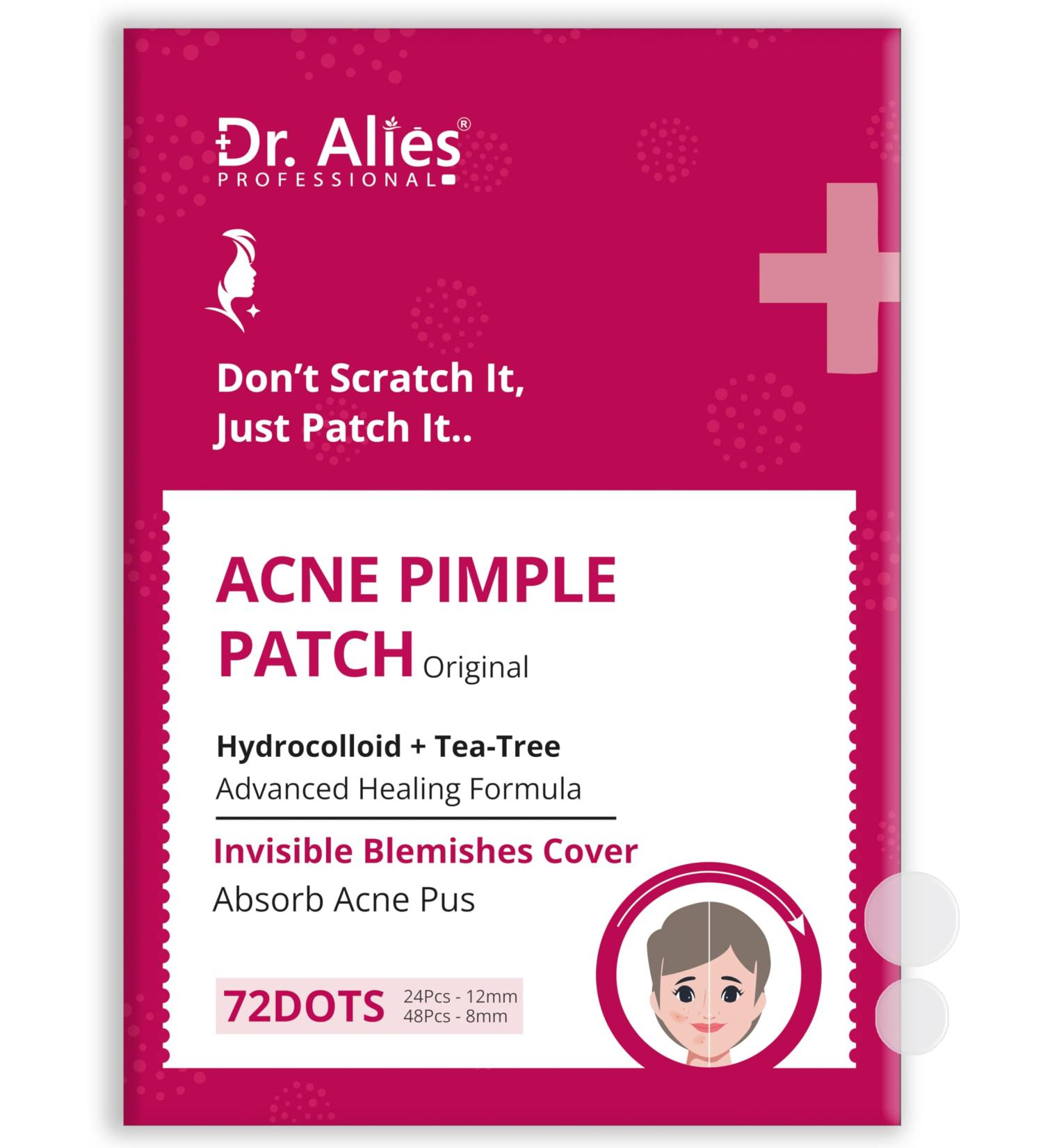 Hydrocolloid Acne Pimple Patch | 72 Fast Healing Dots | Vegan Cruelty-Free Spot Stickers for Zits & Blemishes - Skin & Face Care - Buy Online on GoSupps.com