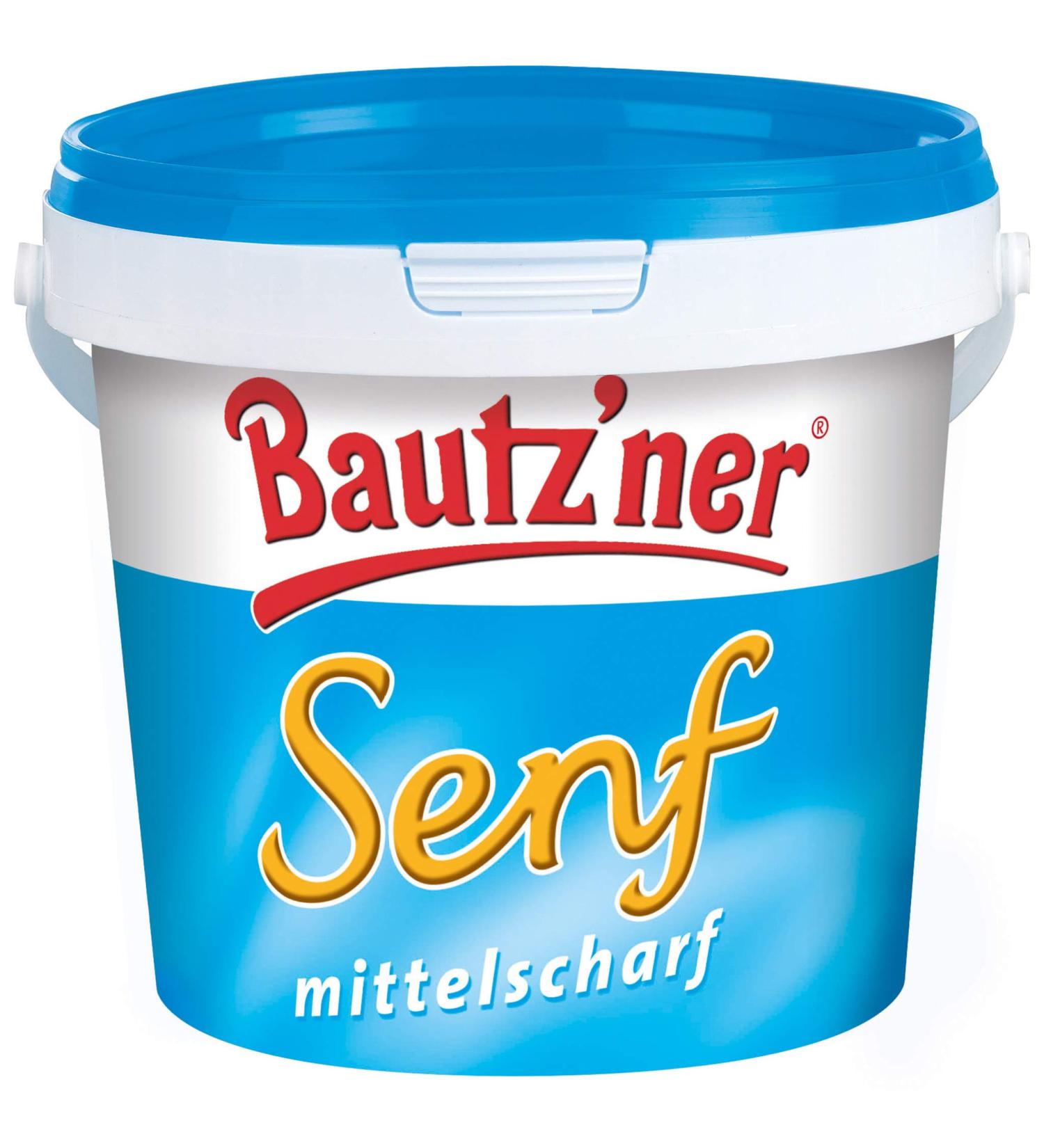Bautz'ner BAUTZ'NER Medium Sharp Mustard - 1 kg Bucket Medium sharp mustard - Original Bautz'ner formula since 1955 - No added preservatives or flavor enhancers - Mustard