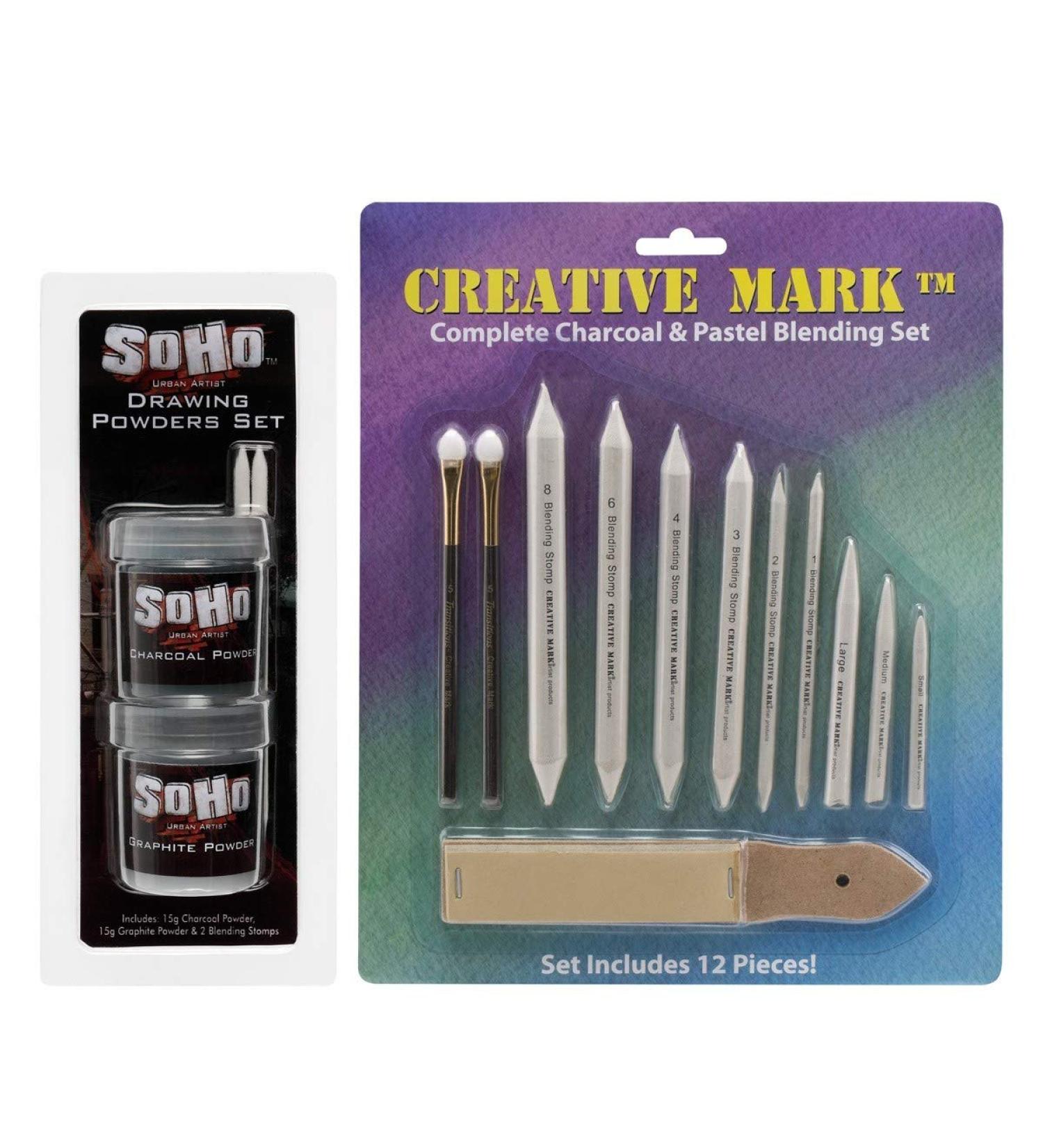SoHo Urban Artist Graphite & Charcoal Drawing Powders - 15g + Creative Mark Charcoal & Pastel Blending Set - Buy Online on GoSupps.com