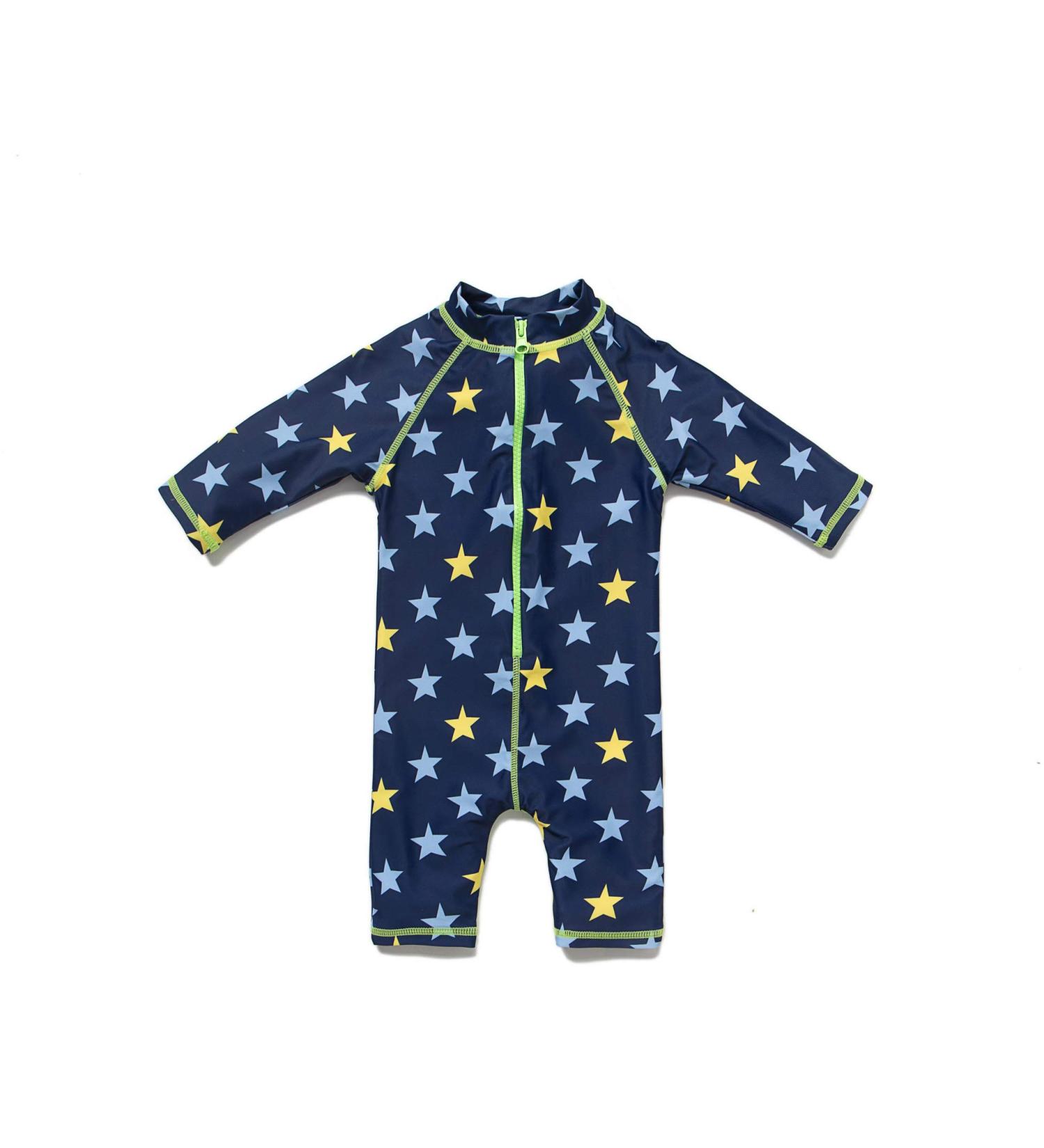 Baby Boys UPF 50+ Sunsuit with Zipper Swimwear & Sun Hat - Navy Star 9-12 Months - Buy Online on GoSupps.com