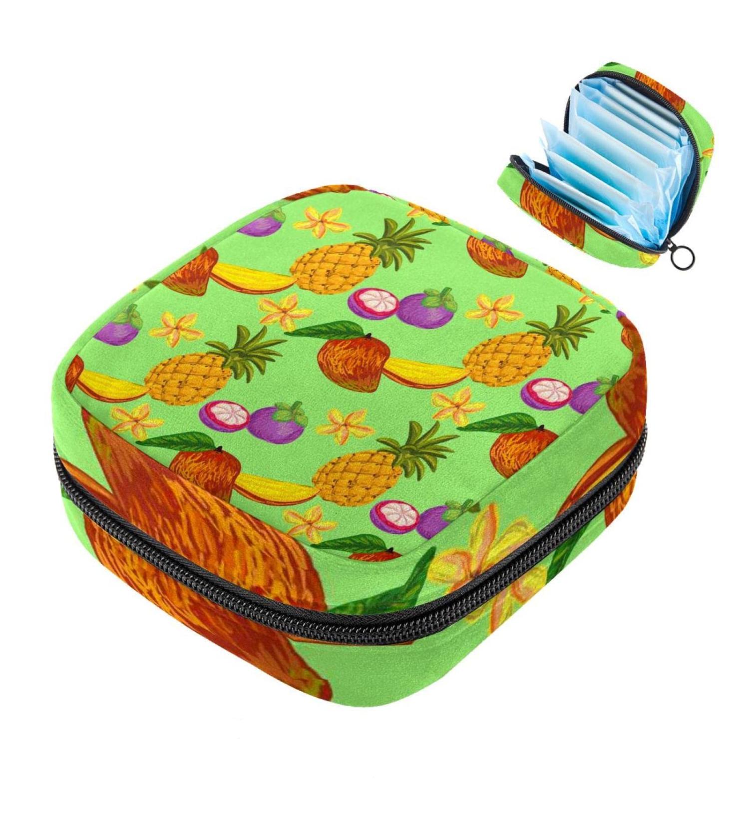 Shop Tropical Pineapple & Mangosteen Women's Napkin Storage Bag | Portable Period Bag for Teens & Girls | Menstrual Cup & Breastfeeding Pillow Holder - Buy Online on GoSupps.com