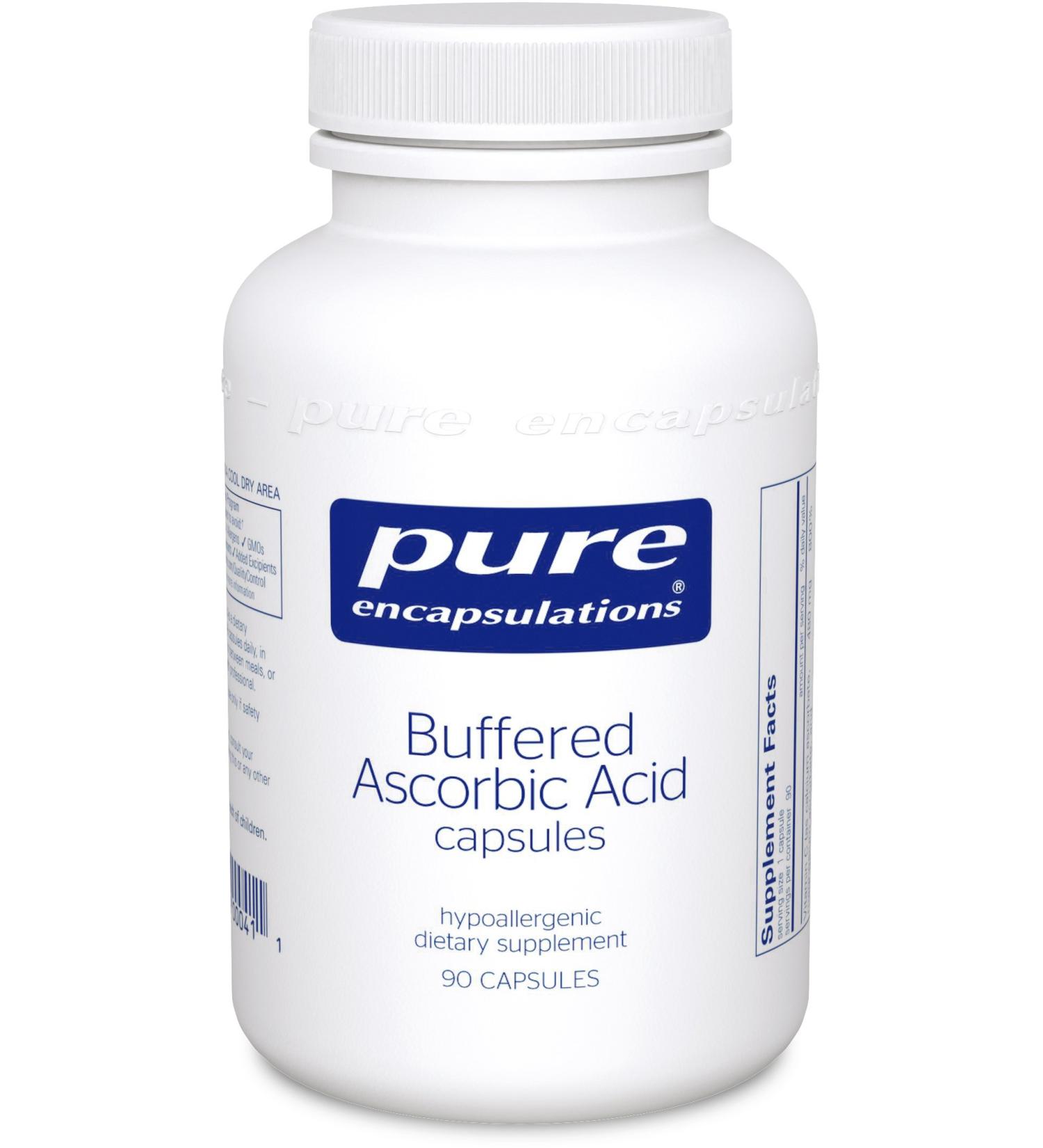 Pure Encapsulations Buffered Ascorbic Acid - Hypoallergenic Vitamin C - 90 Capsules - Buy Online on GoSupps.com