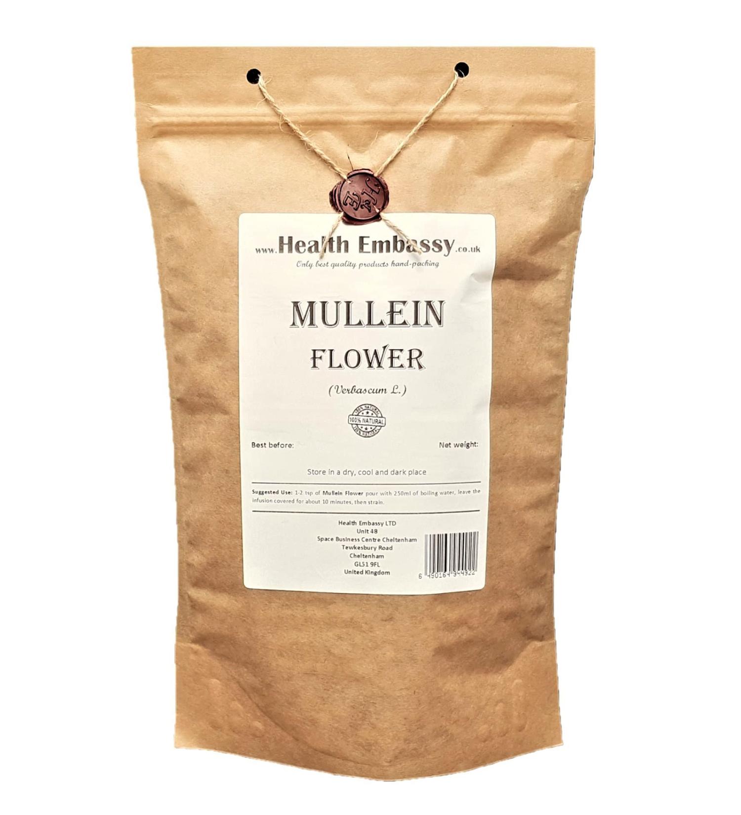 Health Embassy Mullein Flower Tea | Mol ne Fleur Tisane | Verbascum L | Loose Herbal Tea (50g) - Buy Online on GoSupps.com