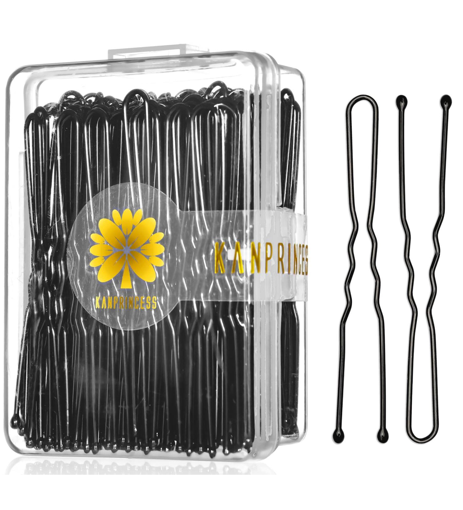 KANPRINCESS 100PCS 2.4 Black U Shaped Hair Pins - Pain-Free Bobby Pins for Women - Ideal for All Hair Types - Includes Storage Box - Buy Online on GoSupps.com