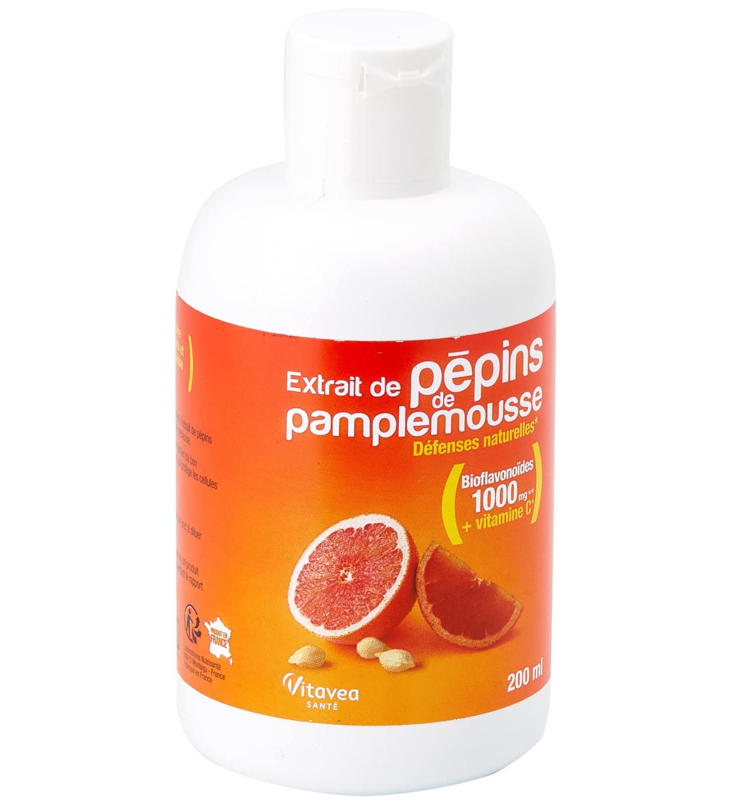 Vitavea - Grapefruit Seed Extract + Vitamin C - Boosts natural defenses - High concentration of bioflavonoids - Immunity - 200 ml - 200 days - Made in France - Buy Online on GoSupps.com