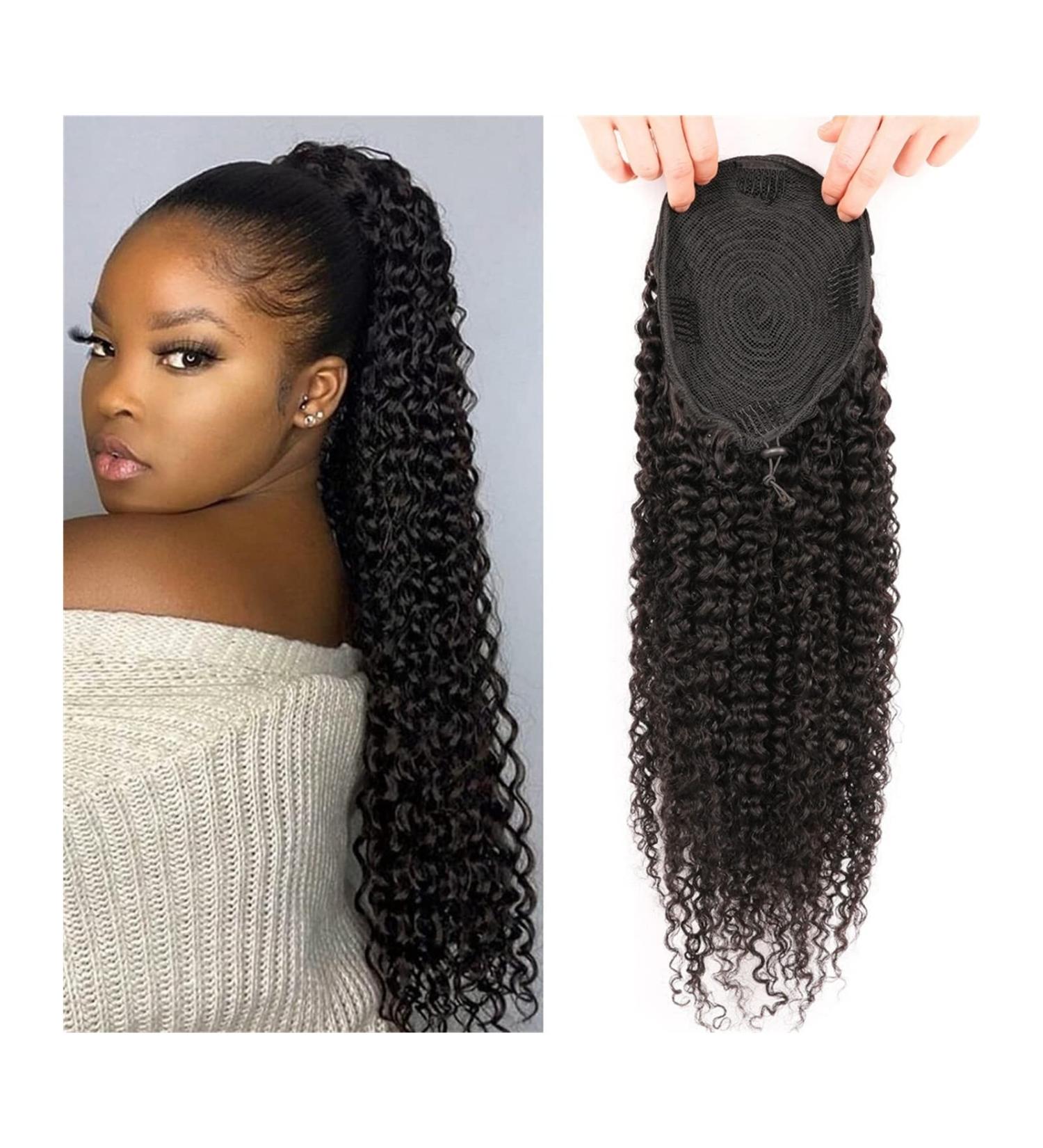 Hair Extensions 12-26 Inch Long Curly Hair Comb with Drawstring Ponytail Brazilian Real Hair Ponytail Wig Bun for Women Daily Use Hair Pieces For Women (Color : Black Size : 26Inch 150g) 26Inch 150g Black - Buy Online on GoSupps.com