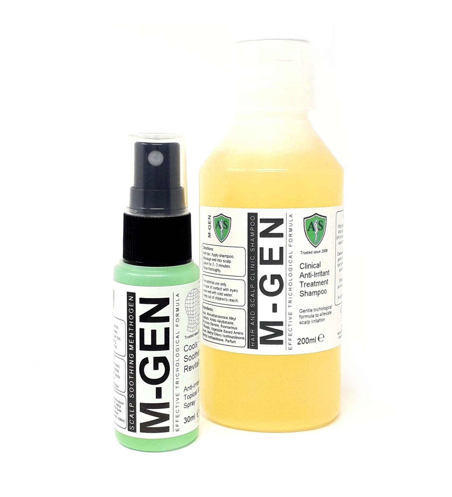 Menthogen Anti Itch Scalp Treatment Set - Spray (30ml) and Shampoo (200ml) | Stop Itchiness & Dry Flaky Scalp | Effective Remedy for Irritation - Buy Online on GoSupps.com